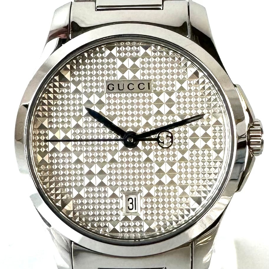 グッチ Gタイムレス YA126551 126.5 クォーツ デイト表示 シルバー レディース