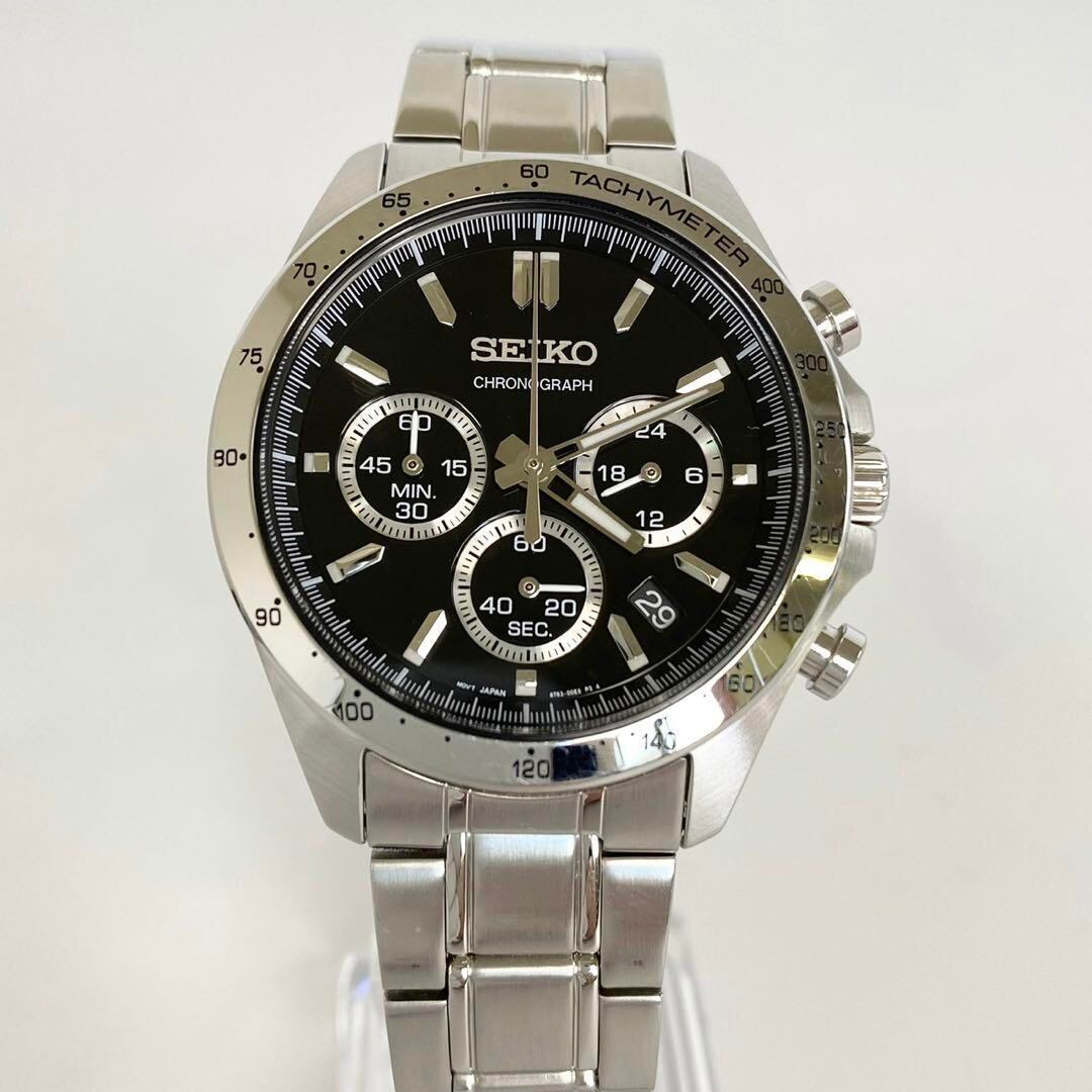 セイコー スピリット SBTR013 クォーツ クロノグラフ デイト表示 黒