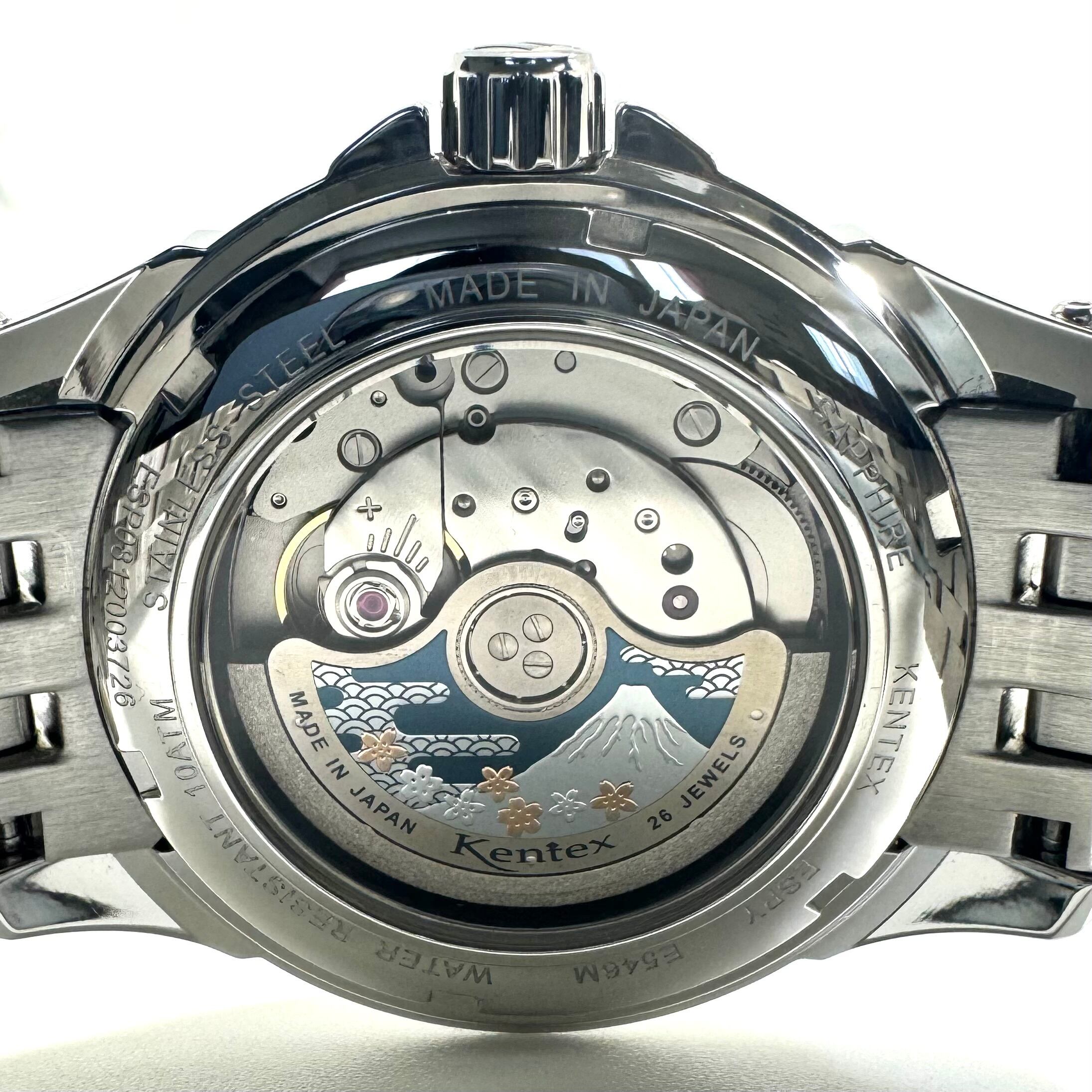 【美品】ケンテックス KENTEX エスパイアクティブII E546M-08 自動巻 シルバー パワーリザーブ トリプルカレンダー