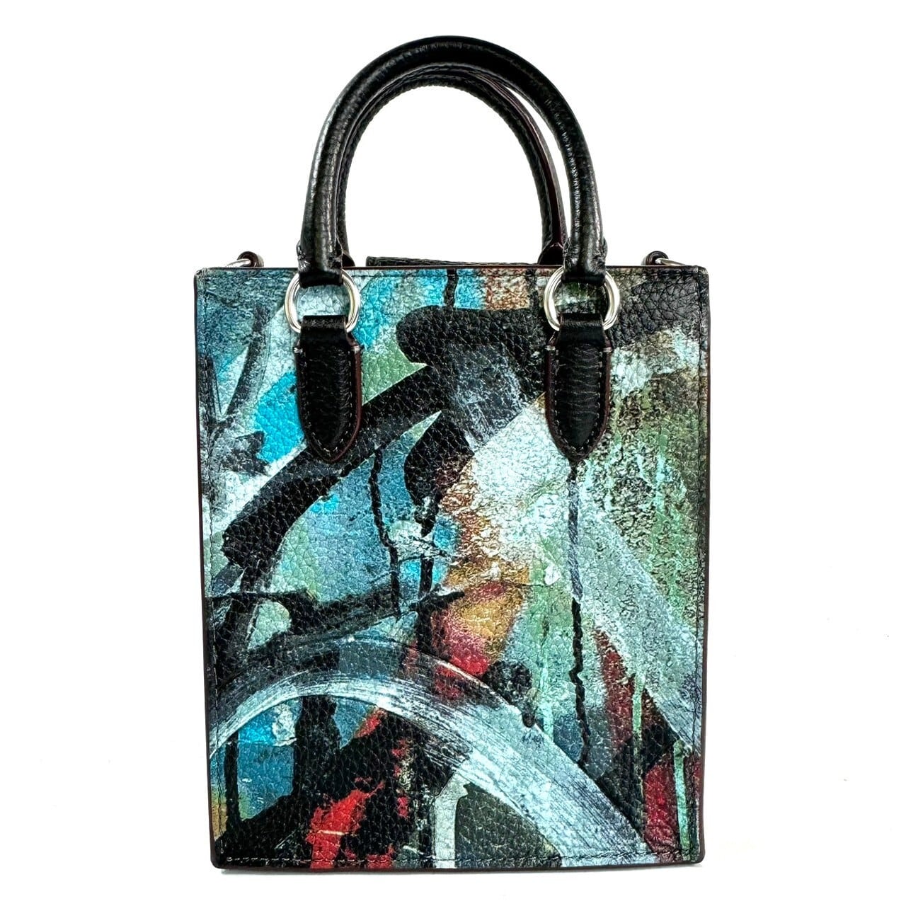 【ほぼ未使用】コーチ Coach CM213 ミニトートバッグ ミント&サーフ マルチカラー