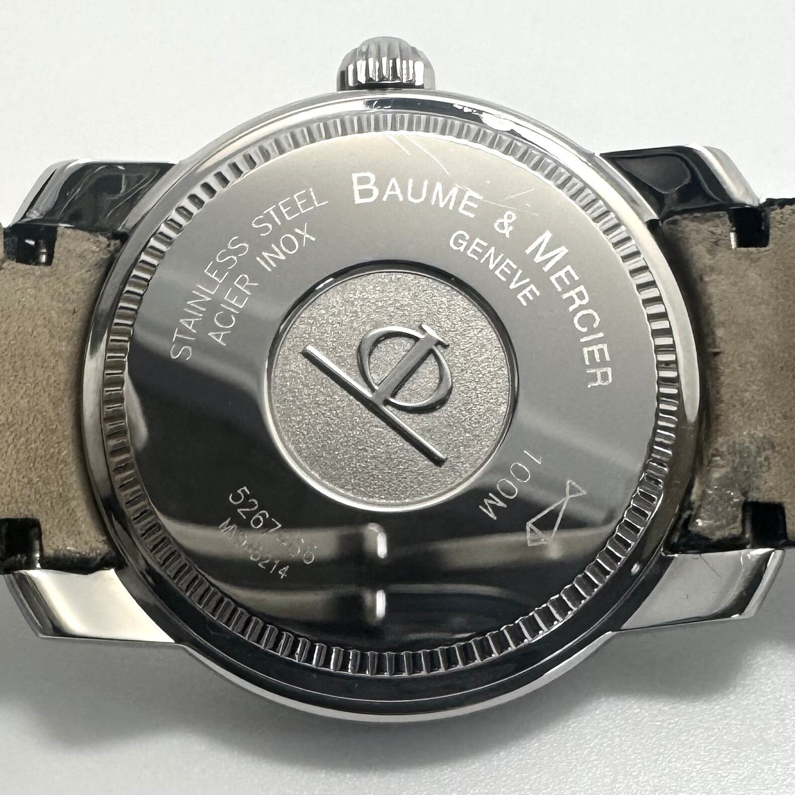 【美品・OH、電池交換済み】ボーム&メルシエ ケープランド MV045214 5267466 クォーツ デイト表示 シルバー 革ベルト