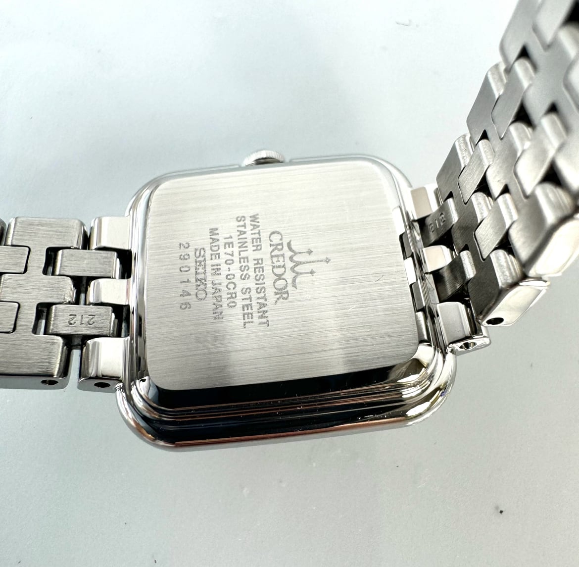 【美品】セイコー　クレドール　シグノ　GSTE875　1E70-0CR0　クォーツ　2針　ピンク　シェル　ダイヤモンド