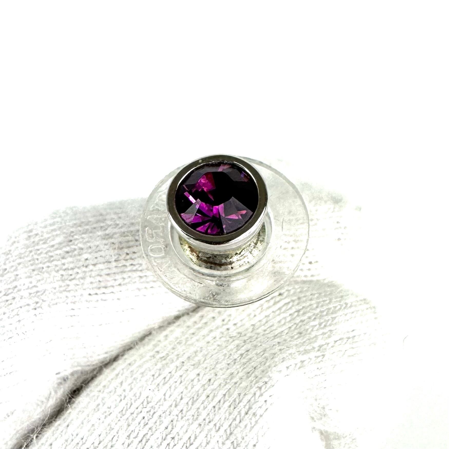 【美品】スワロフスキー　ピアス　スター　星　ラインストーン　シルバー　パープル