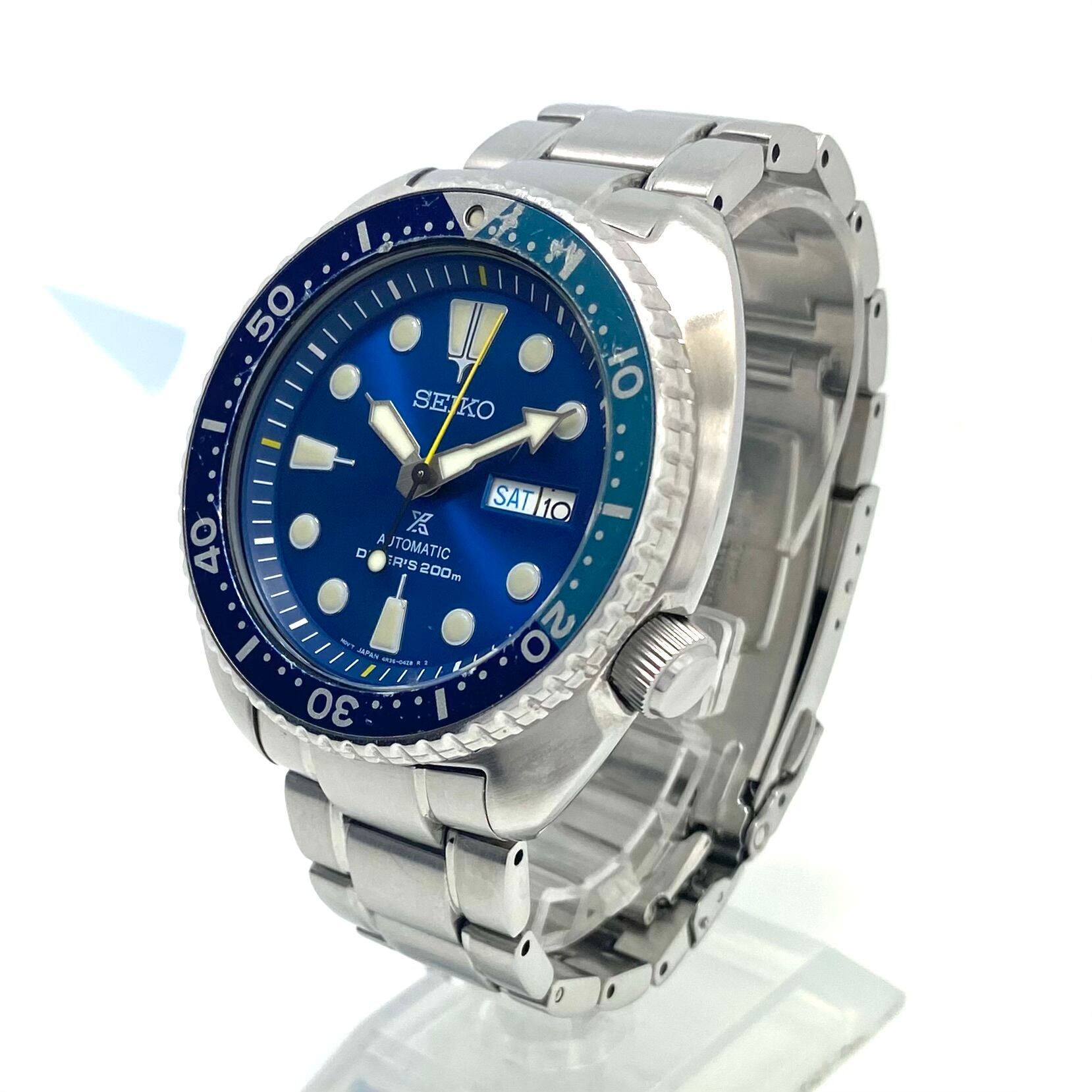 【希少】腕時計 メンズ セイコー SEIKO プロスペックス タートル ブルーラグーン SRB11K1 4R36-06A0  6000本限定 海外モデル  自動巻 青 デイデイト表示 200m防水