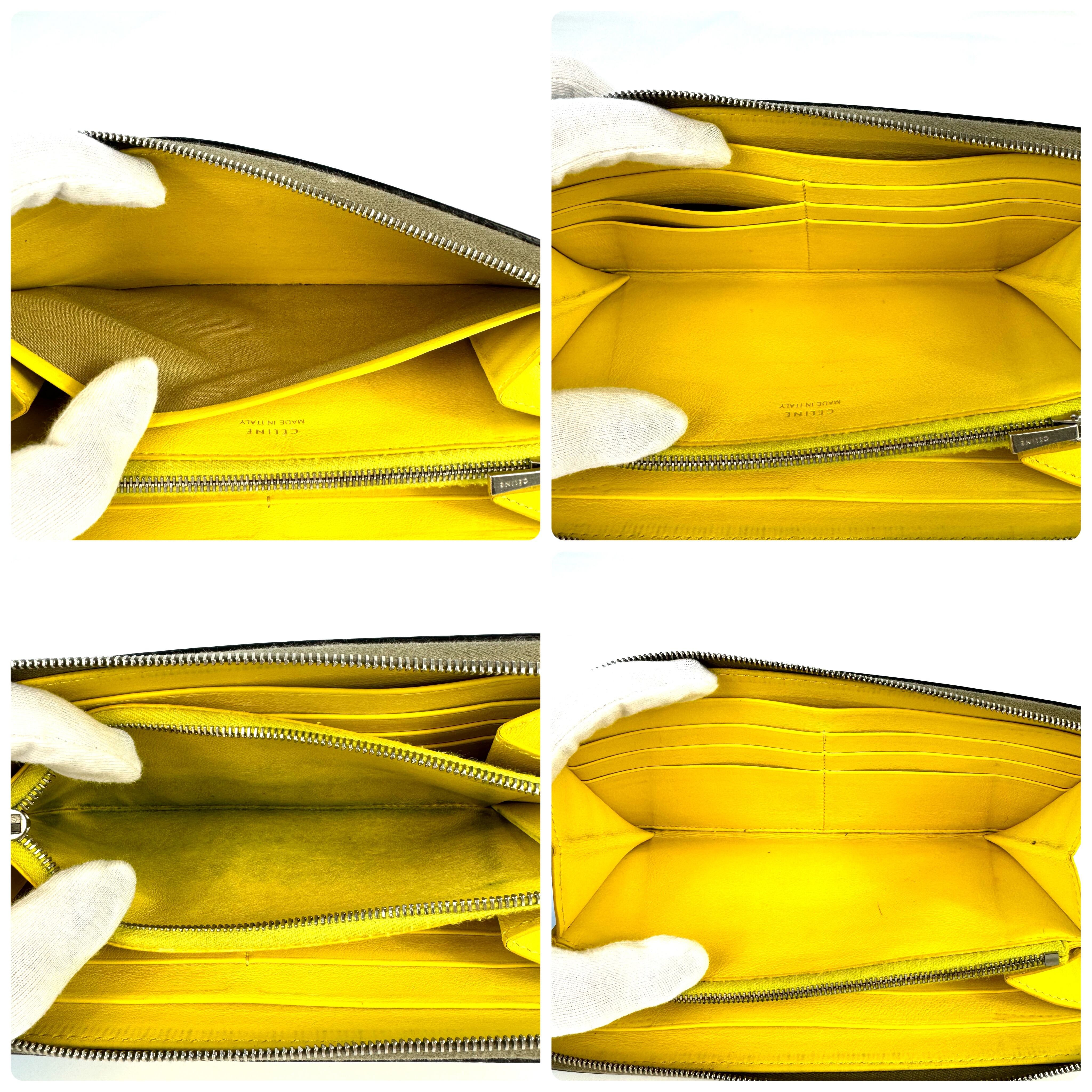 セリーヌ　長財布　ラウンドファスナー　レザー　グレージュ