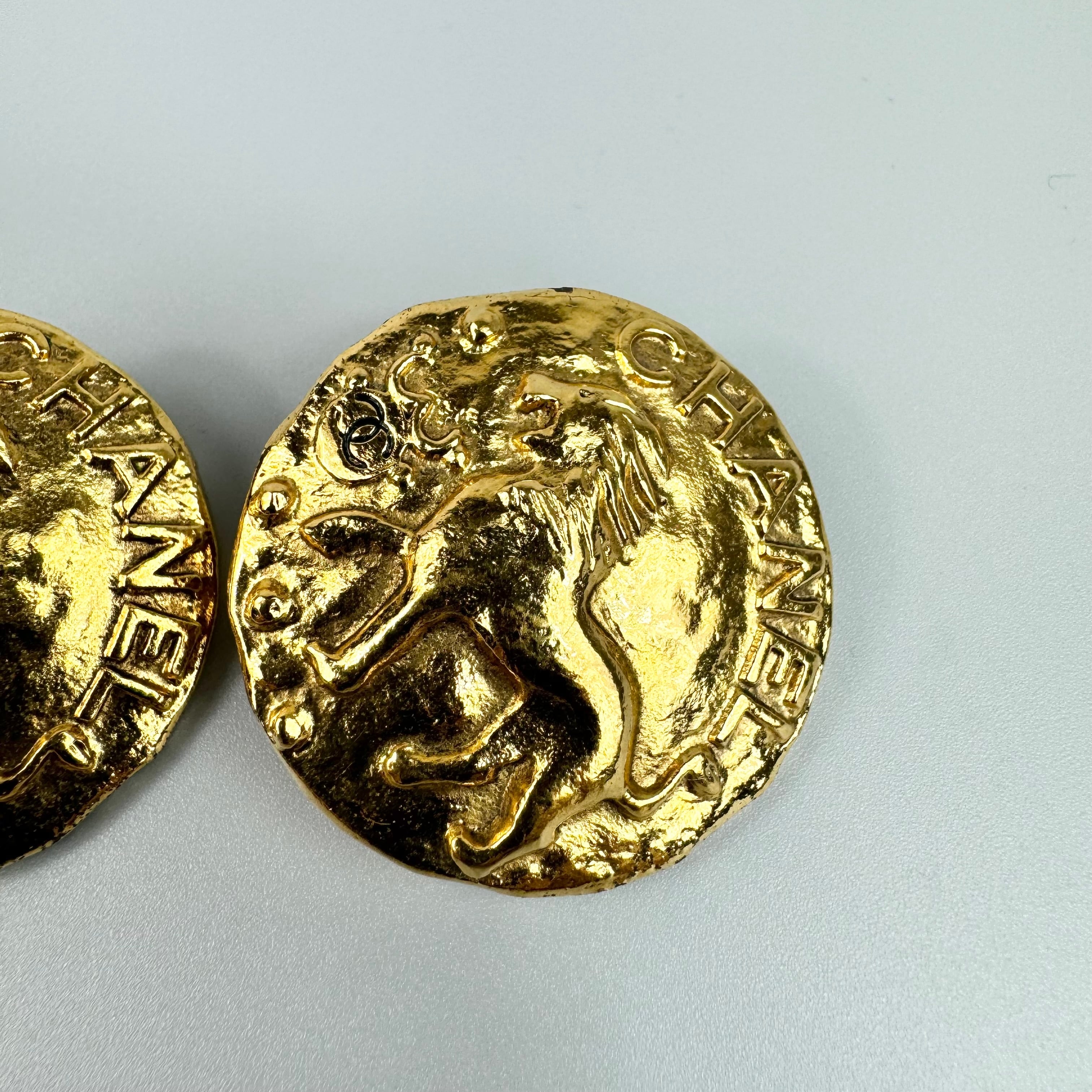 【希少】シャネル　イヤリング　ココマーク　ライオン　ヴィンテージ　ゴールド