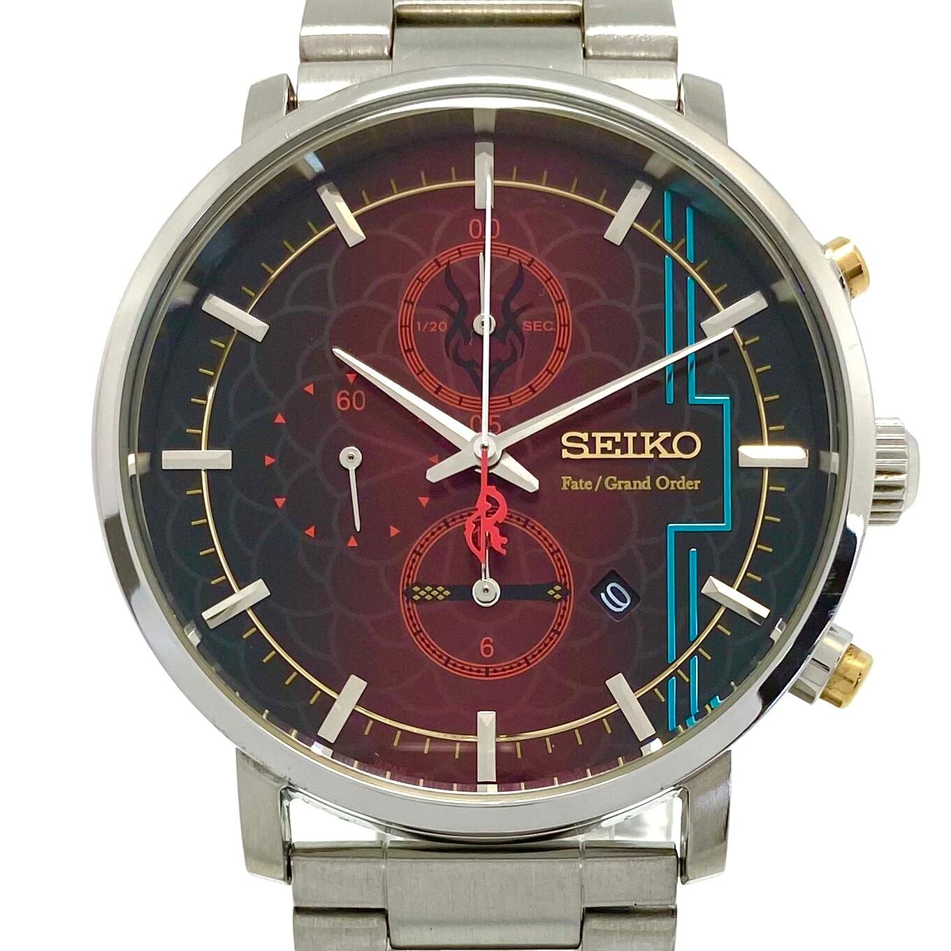【希少】セイコー　SEIKO　SZER085　7T92-HCG0　Fate/Grand Orderコラボ　セイバー　千子村正モデル　クォーツ　赤　クロノグラフ　デイト表示