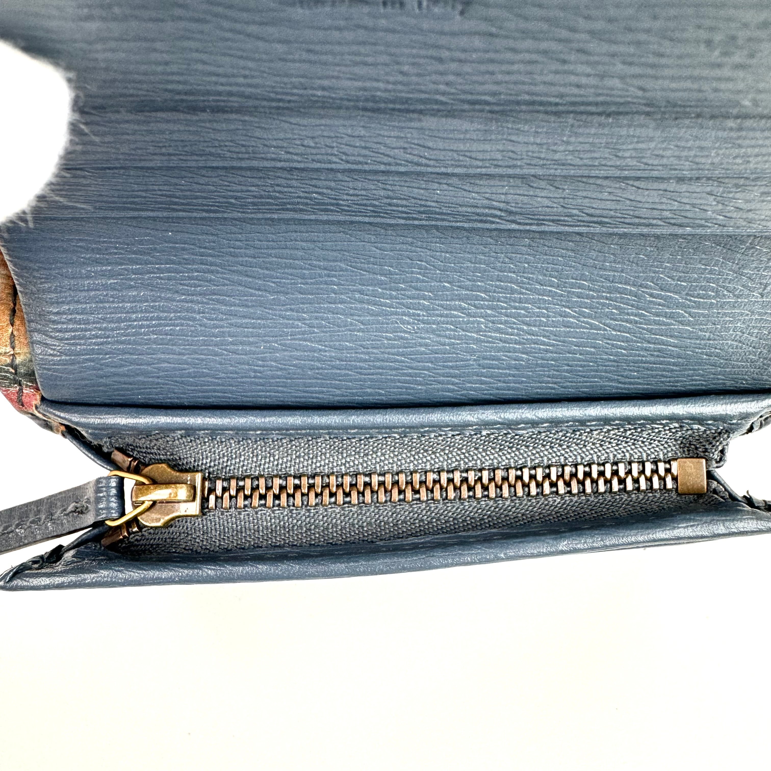 【希少】グッチ　ガーデン　財布　バタフライ　516929・0416　二つ折り財布　マーブルカラー　ネイビー