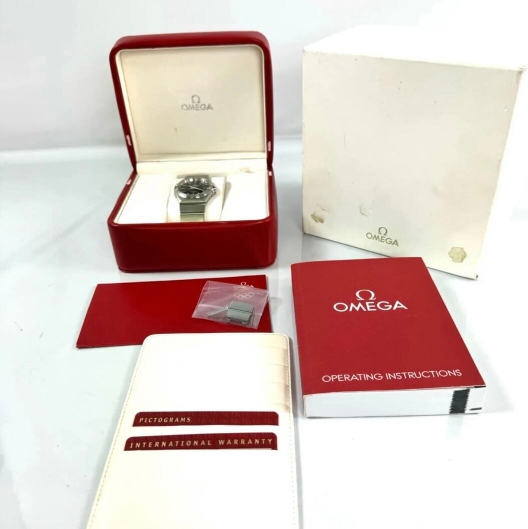 【美品】オメガ　OMEGA　コンステレーション　123.10.35.60.01.001　クォーツ　デイト表示　黒　電池交換