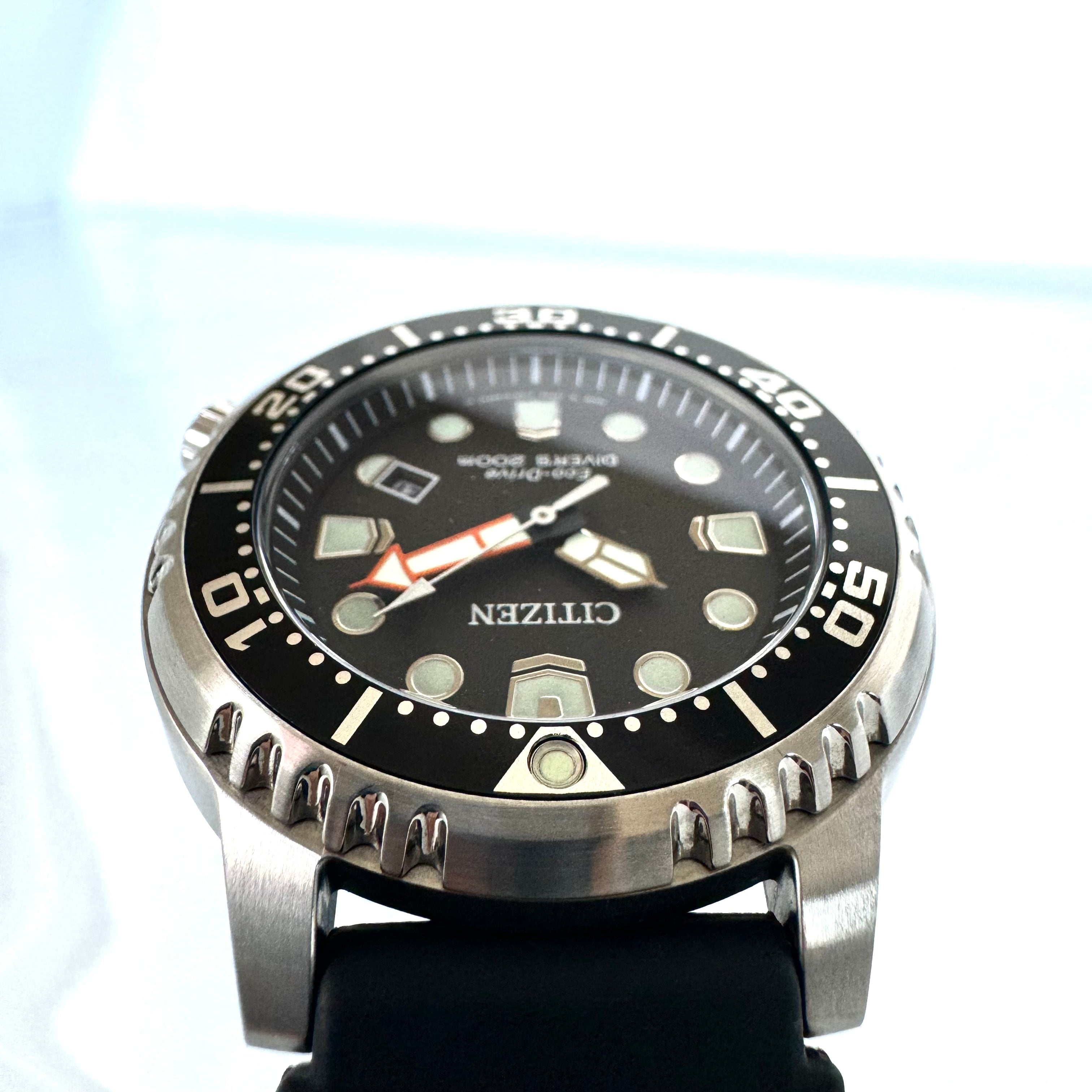 シチズン　CITIZEN　プロマスター　BN0156-05E　マリンシリーズ　ダイバー　E168-S100623　ソーラー　デイト表示　黒　ラバーベルト