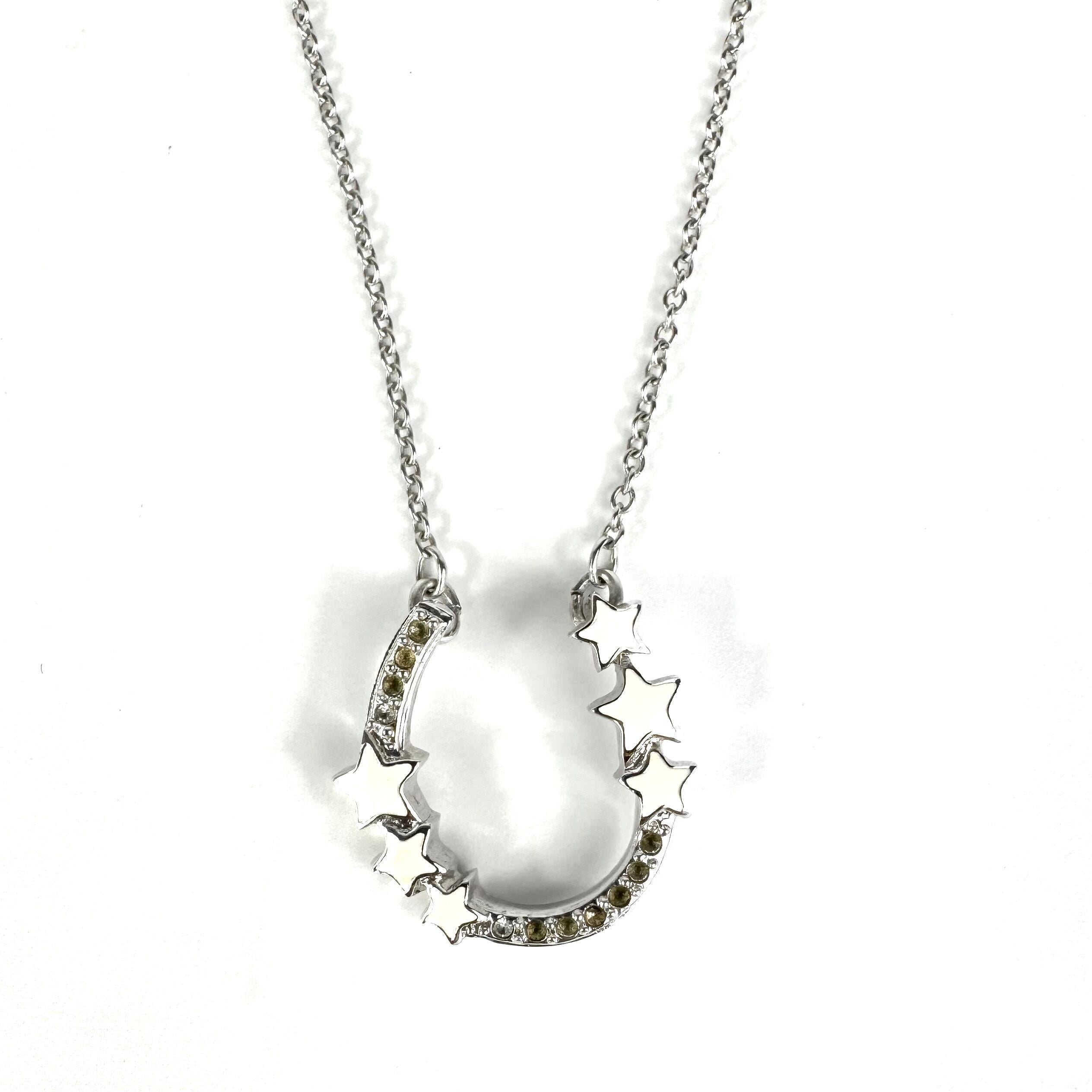 スワロフスキー　SWAROVSKI　ネックレス　ホーンシュー　スター　シルバー