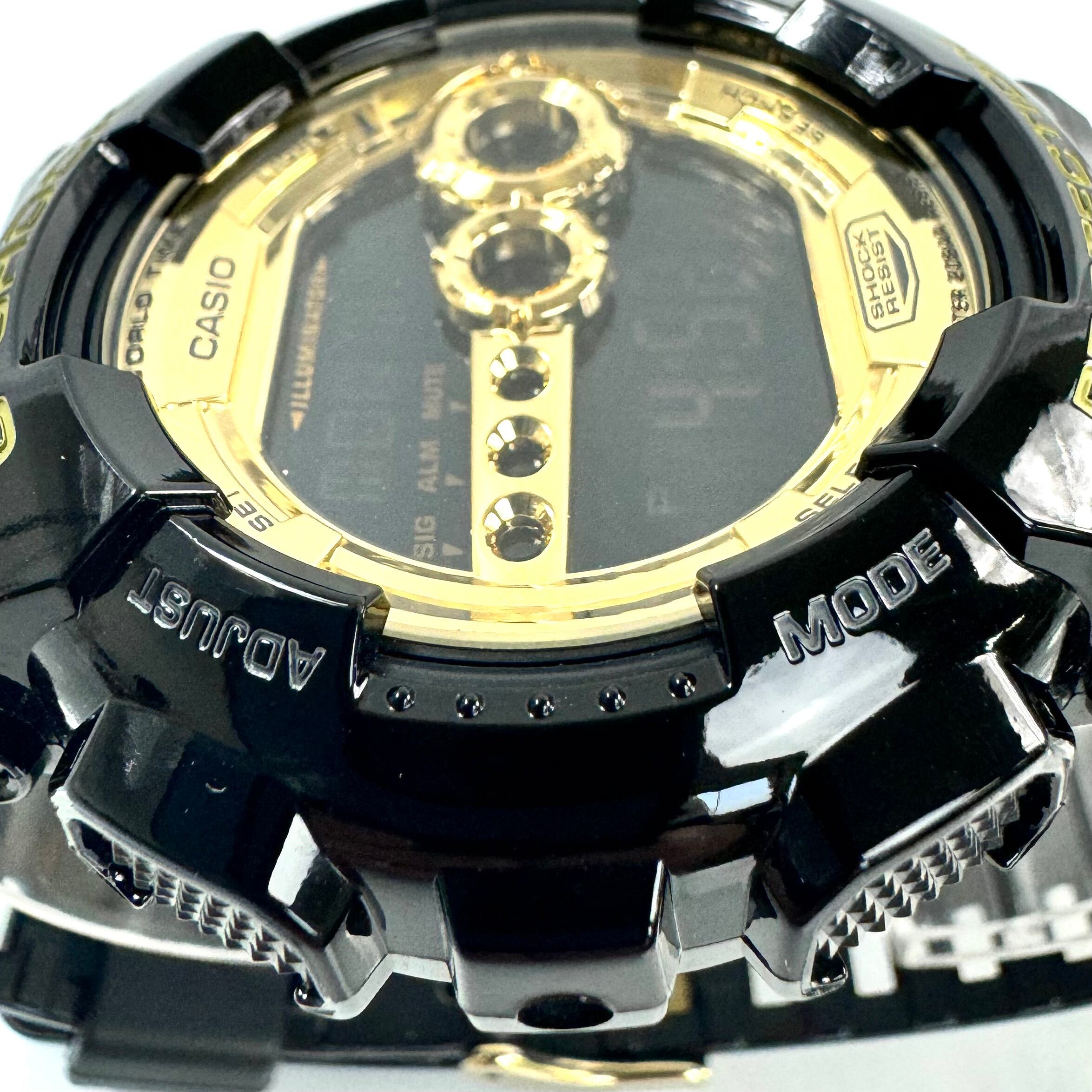 【美品】カシオ　G-SHOCK　ジーショック　GD-100GB-1JF 　クォーツ　デジタル　ブラックゴールド　樹脂