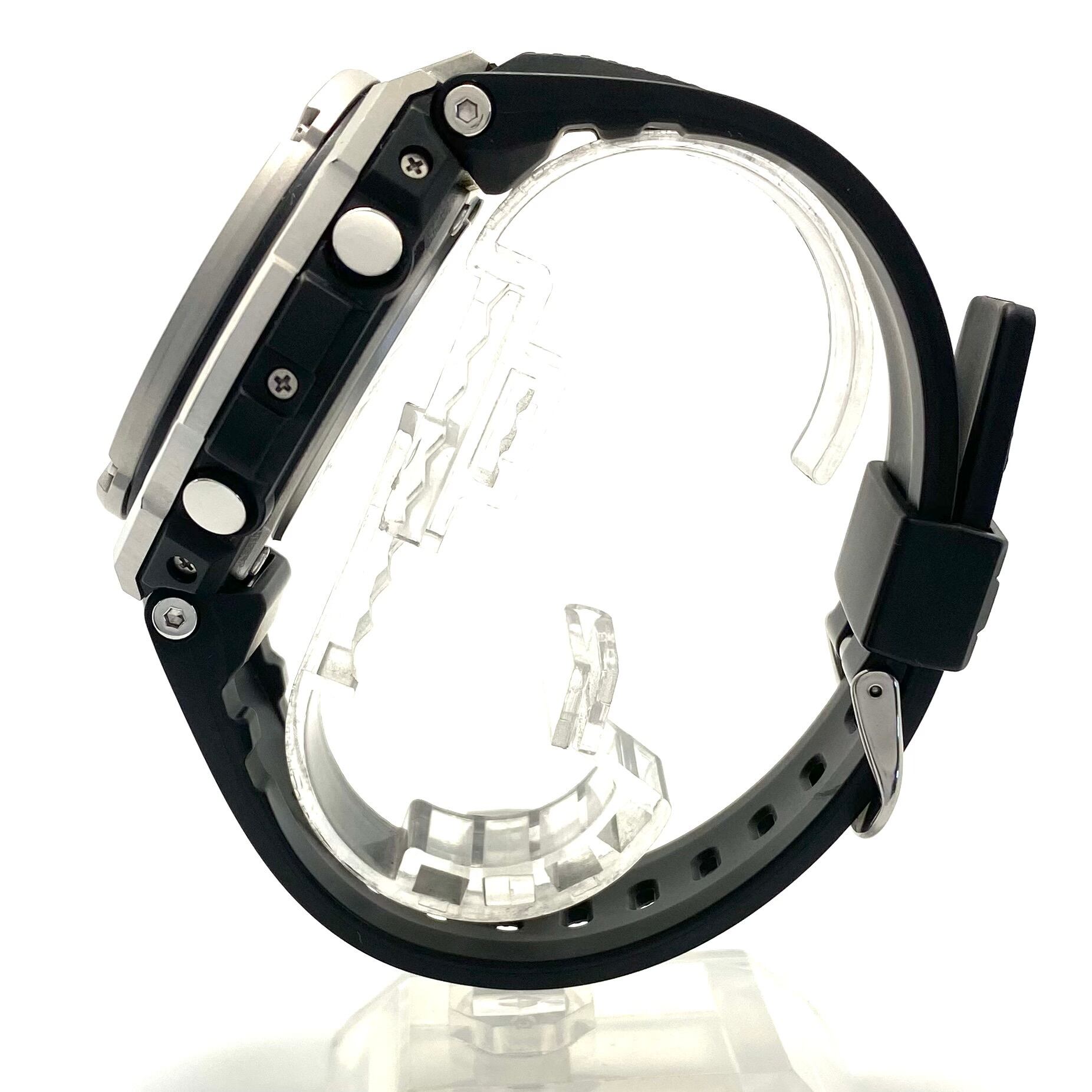 腕時計 メンズ カシオ G-SHOCK ジーショック ジースチール GST-W110D-1A9JF 電波ソーラー アナデジ 黒 ラバーベルト