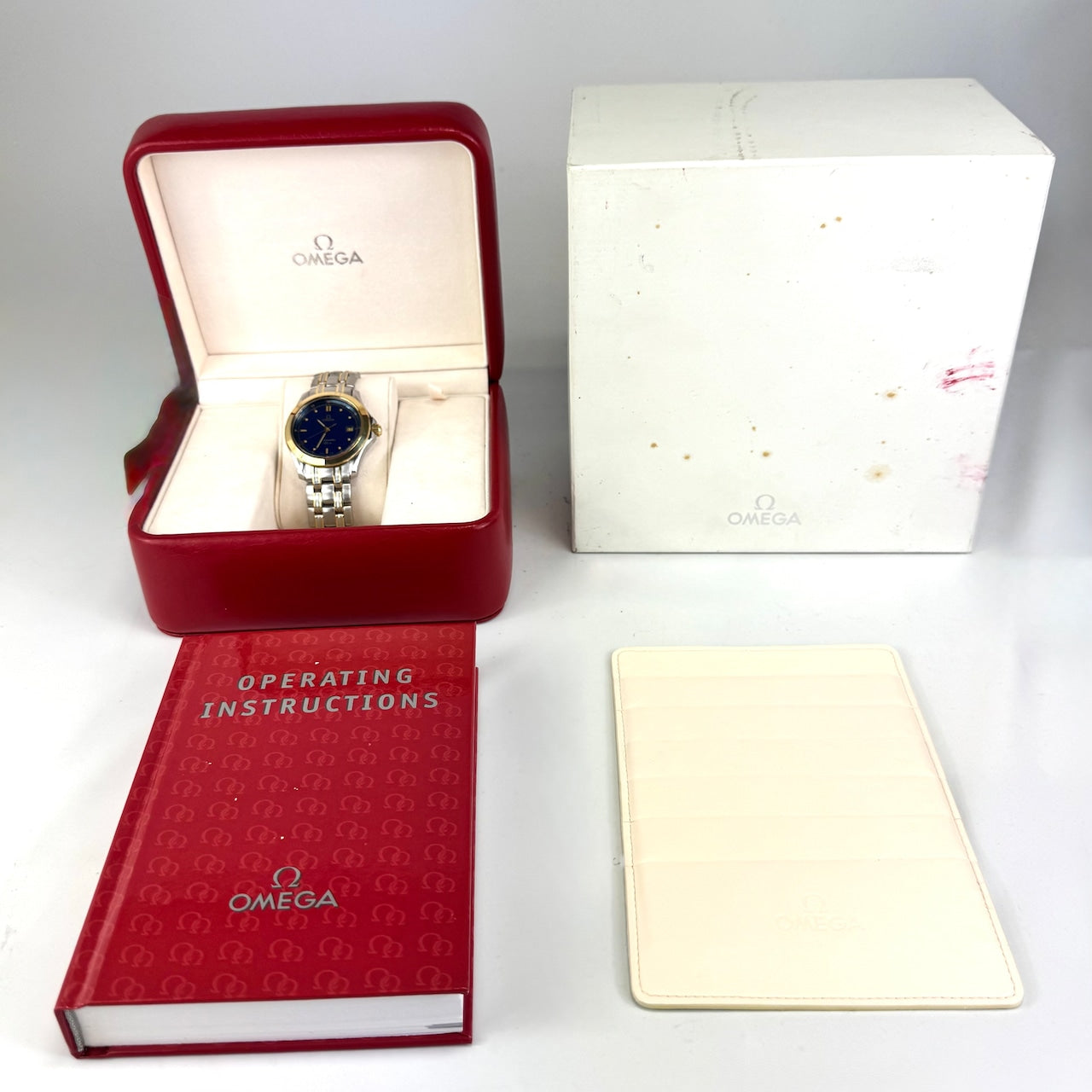 腕時計 メンズ オメガ OMEGA シーマスター120 2311.80 YGベゼル 青 デイト表示 クォーツ 120m防水