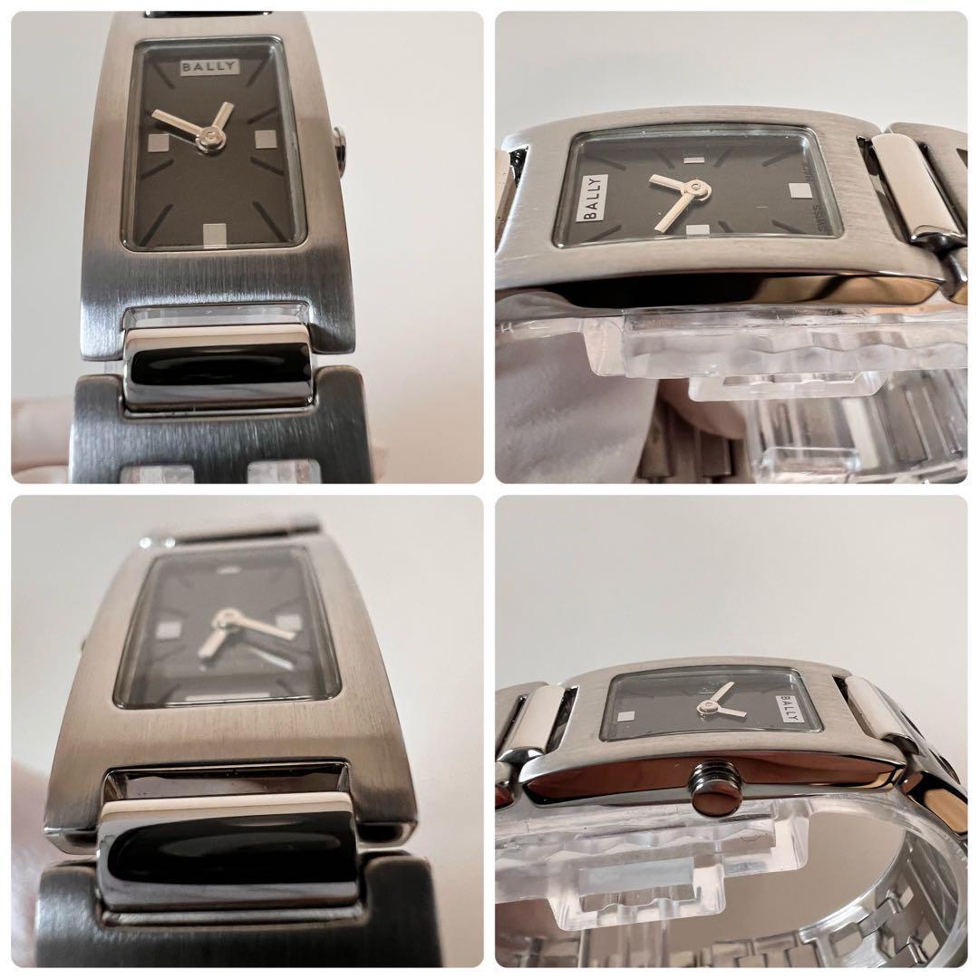 【美品】バリー　BALLY　クォーツ　グレー　スクエア　2針