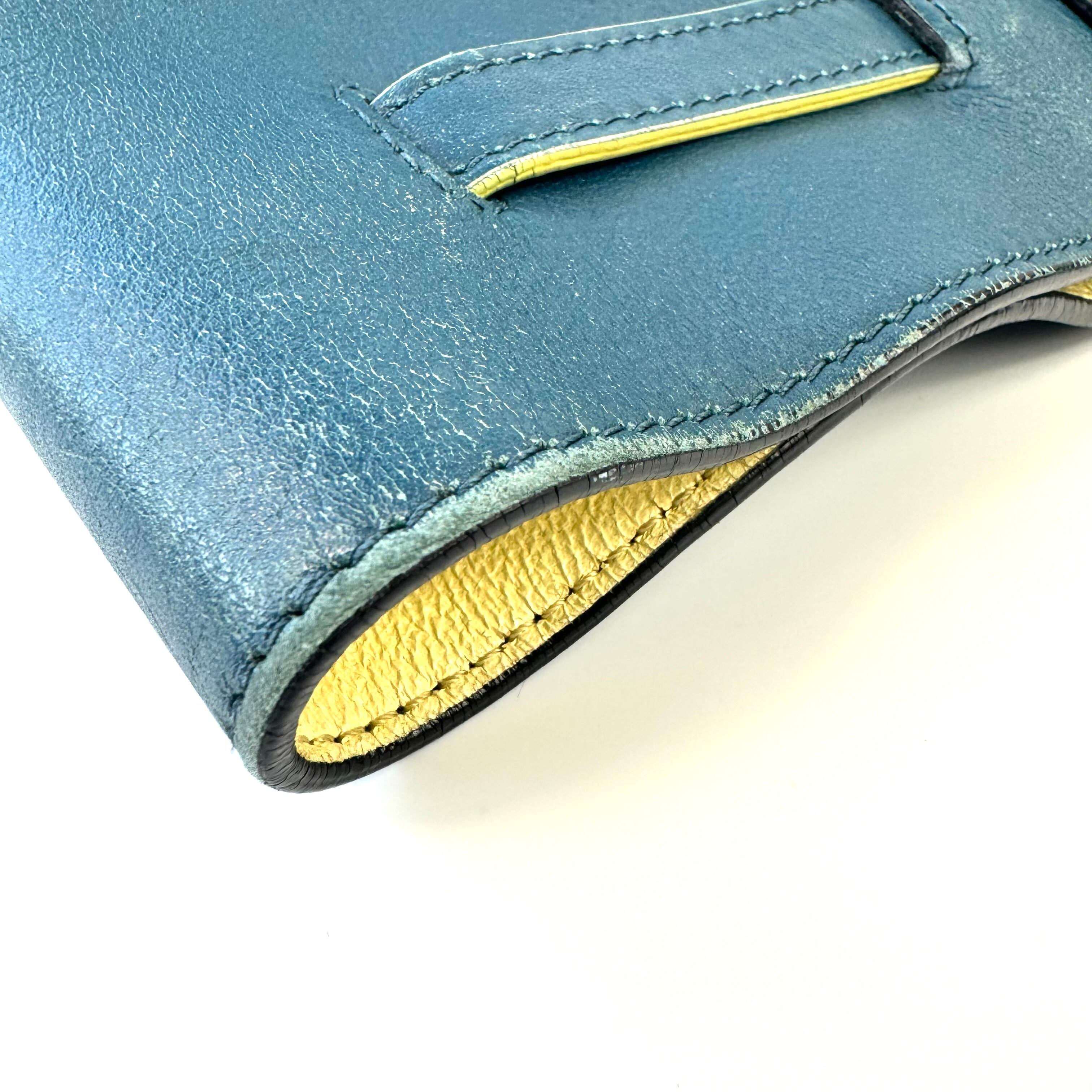 セリーヌ　カバファントム　トートバッグ　スモール　タッセル　カーフ　青　黄色