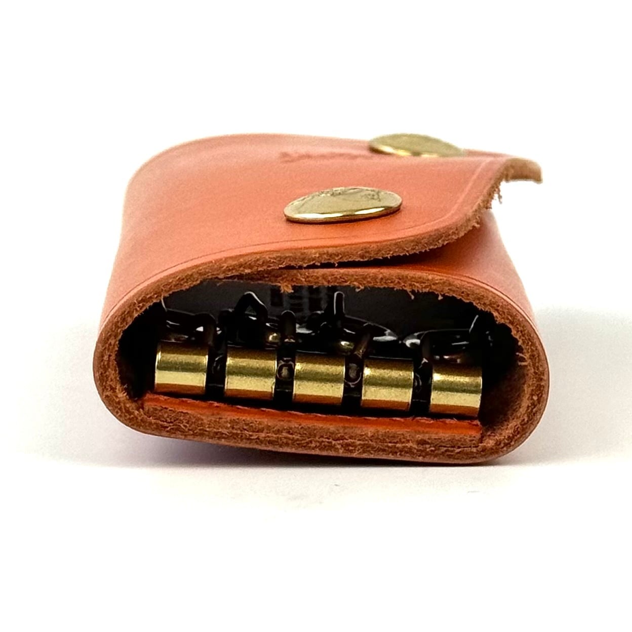 【美品】イルビゾンテ　キーケース　水牛ロゴ　4連　レザー　ブラウン