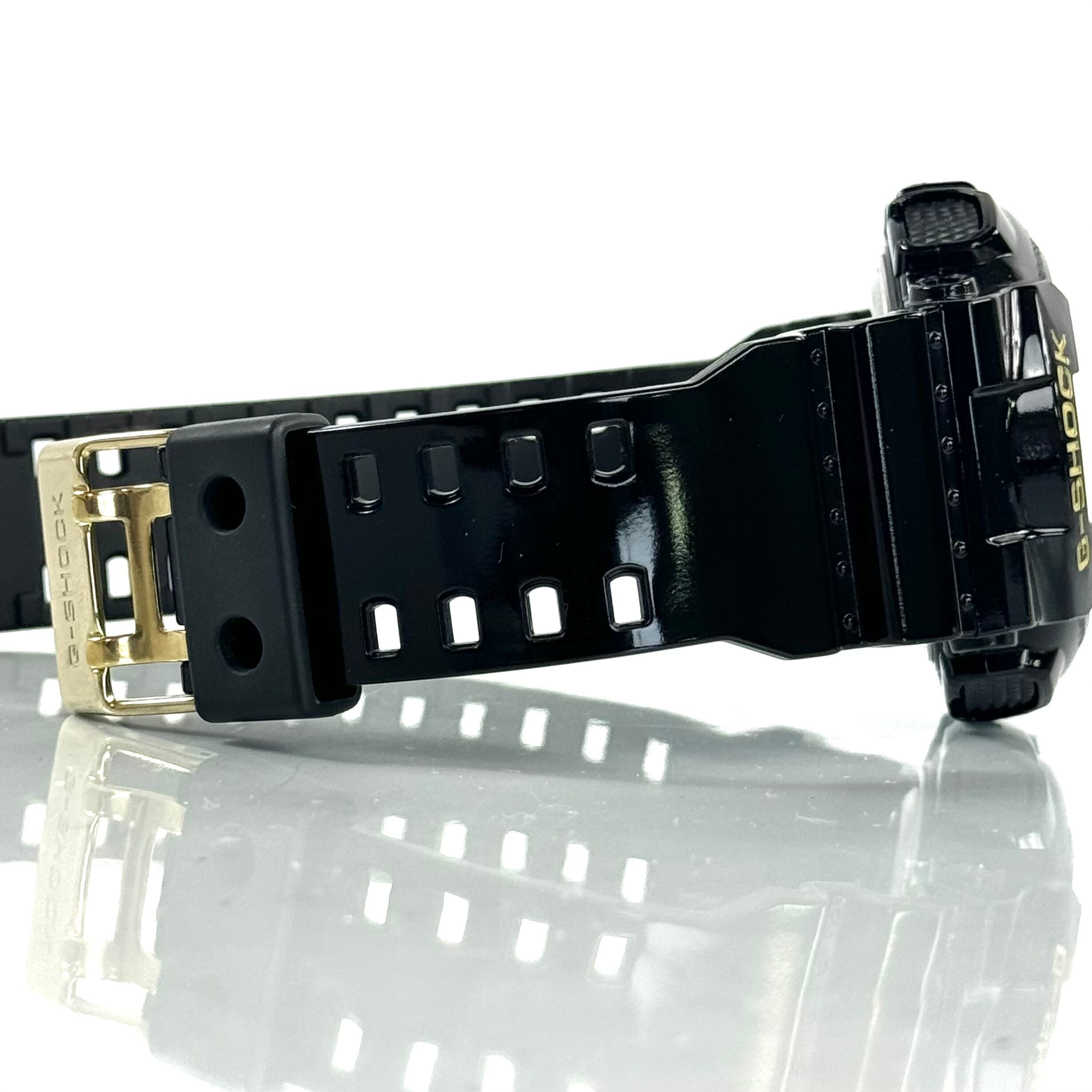 【美品】カシオ　G-SHOCK　ジーショック　GD-100GB-1JF 　クォーツ　デジタル　ブラックゴールド　樹脂