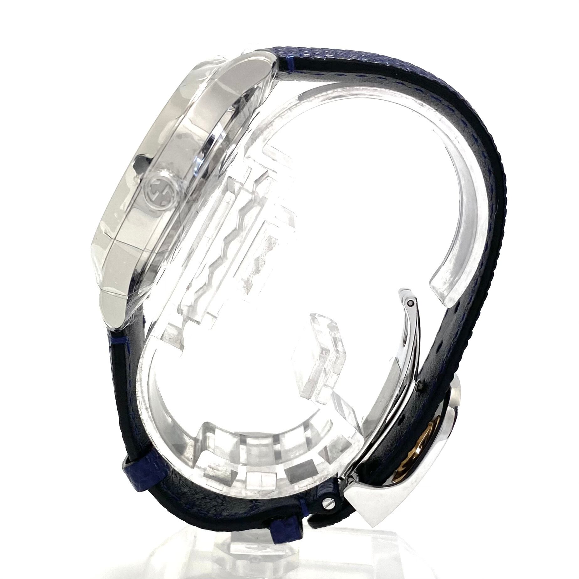 【未使用】腕時計 グッチ GUCCI Gタイムレス 126.4 YA1264122 ビー 蜂 モチーフ 自動巻 青 革ベルト メンズ レディース ユニセックス