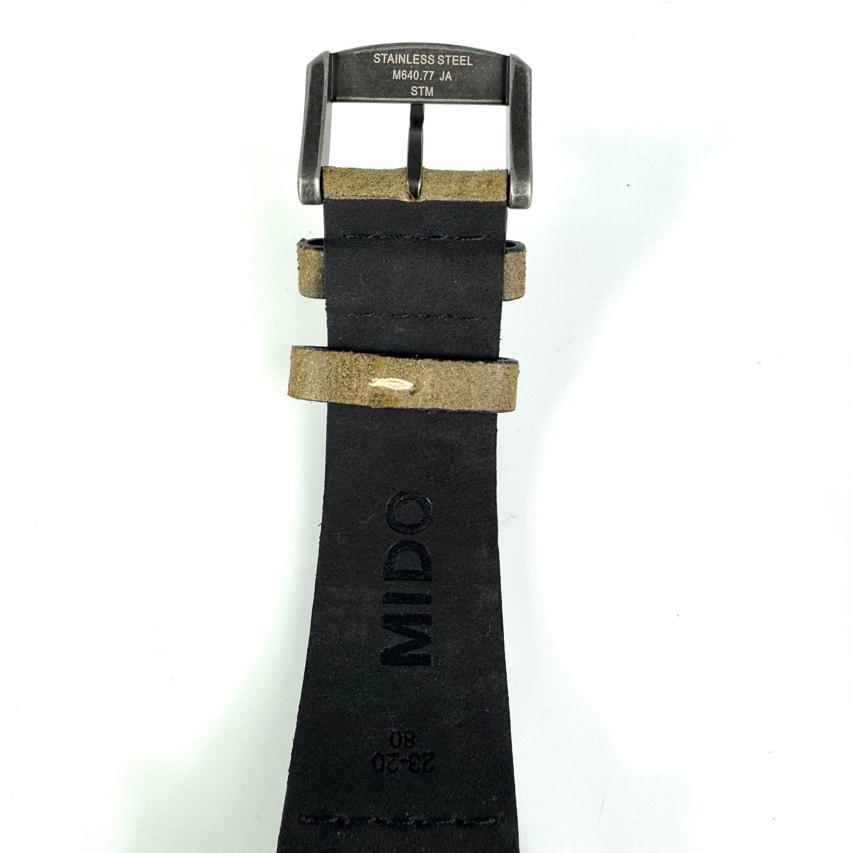 【美品】ミドー　MIDO　マルチフォート　M032607A　自動巻　デイト表示　裏スケ　カーキ　革ベルト