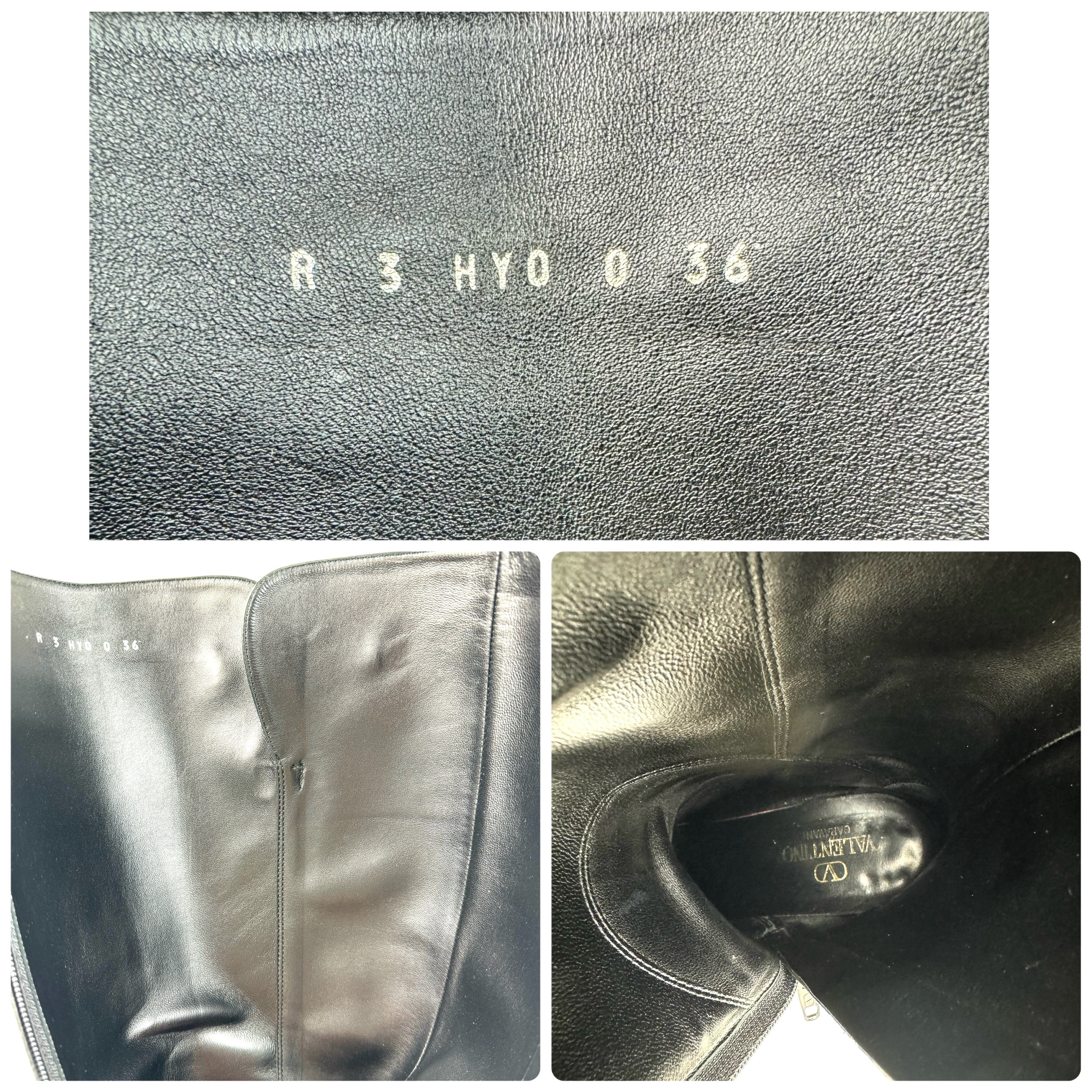 バレンティノガラヴァーニ　ブーツ　Vロゴ　シグネチャー　カーフ　黒　23cm