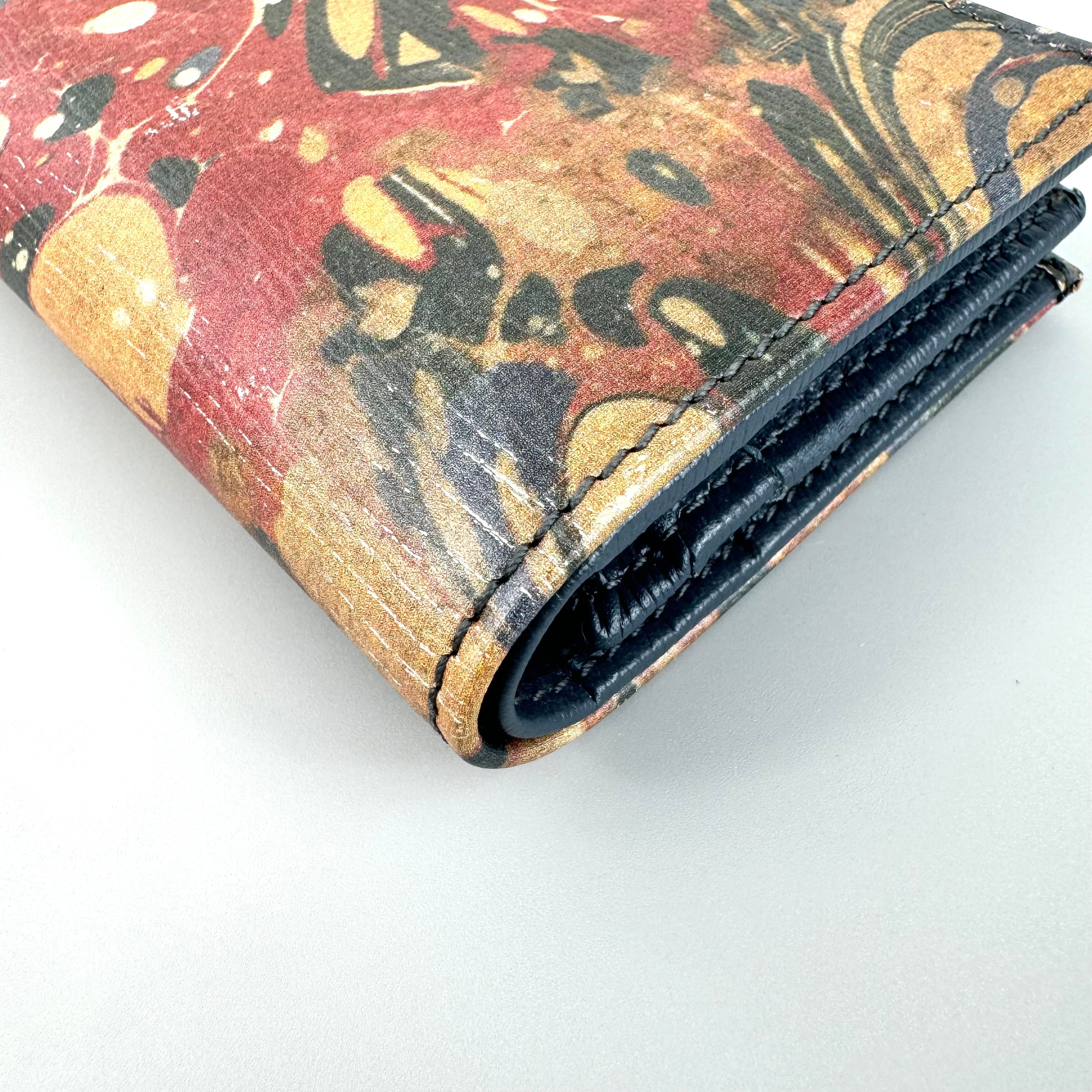 【希少】グッチ　ガーデン　財布　バタフライ　516929・0416　二つ折り財布　マーブルカラー　ネイビー