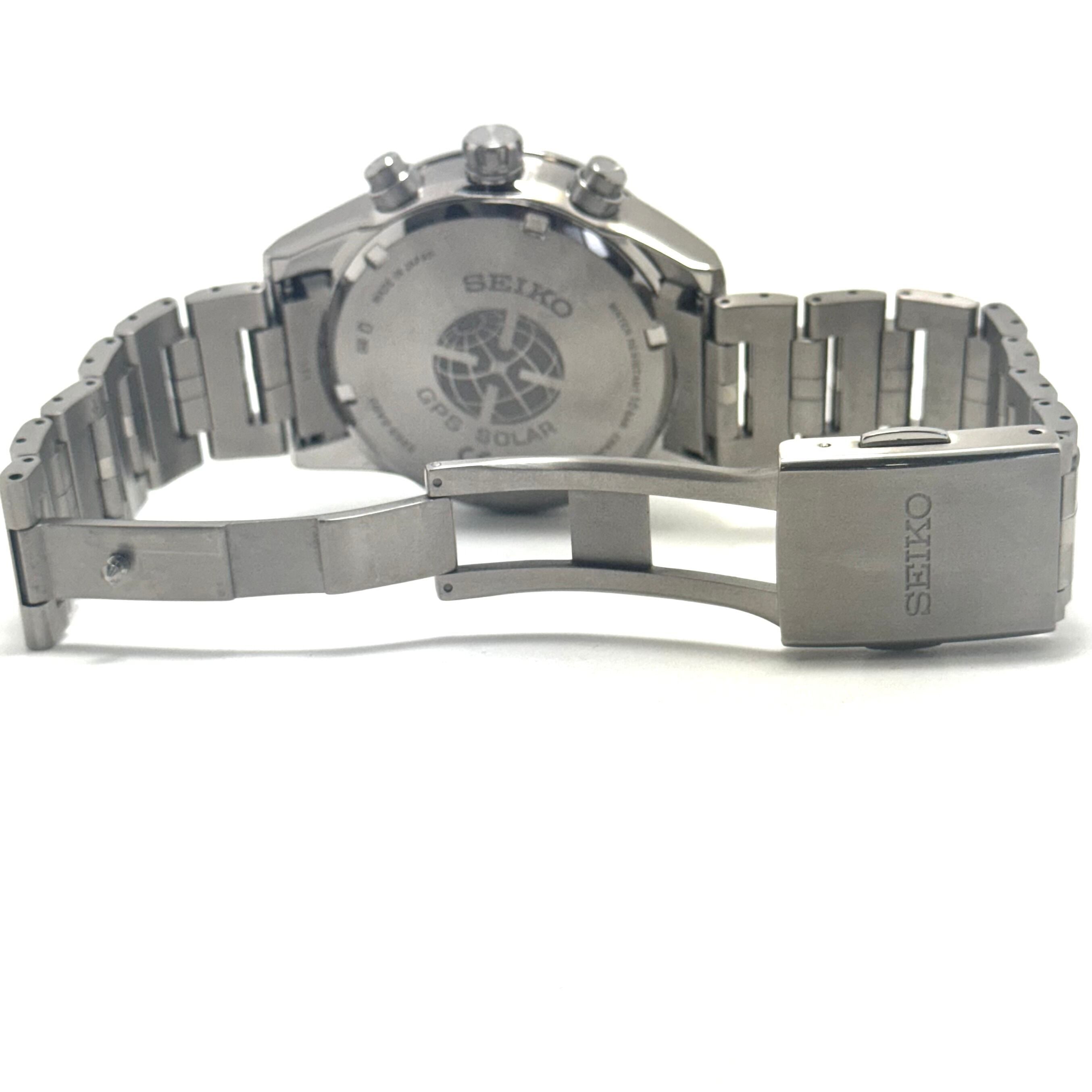 【美品】セイコー　アストロン　SBXC003　5X53-0AB0　電波ソーラー　黒　デイト表示　チタニウム　セラミック