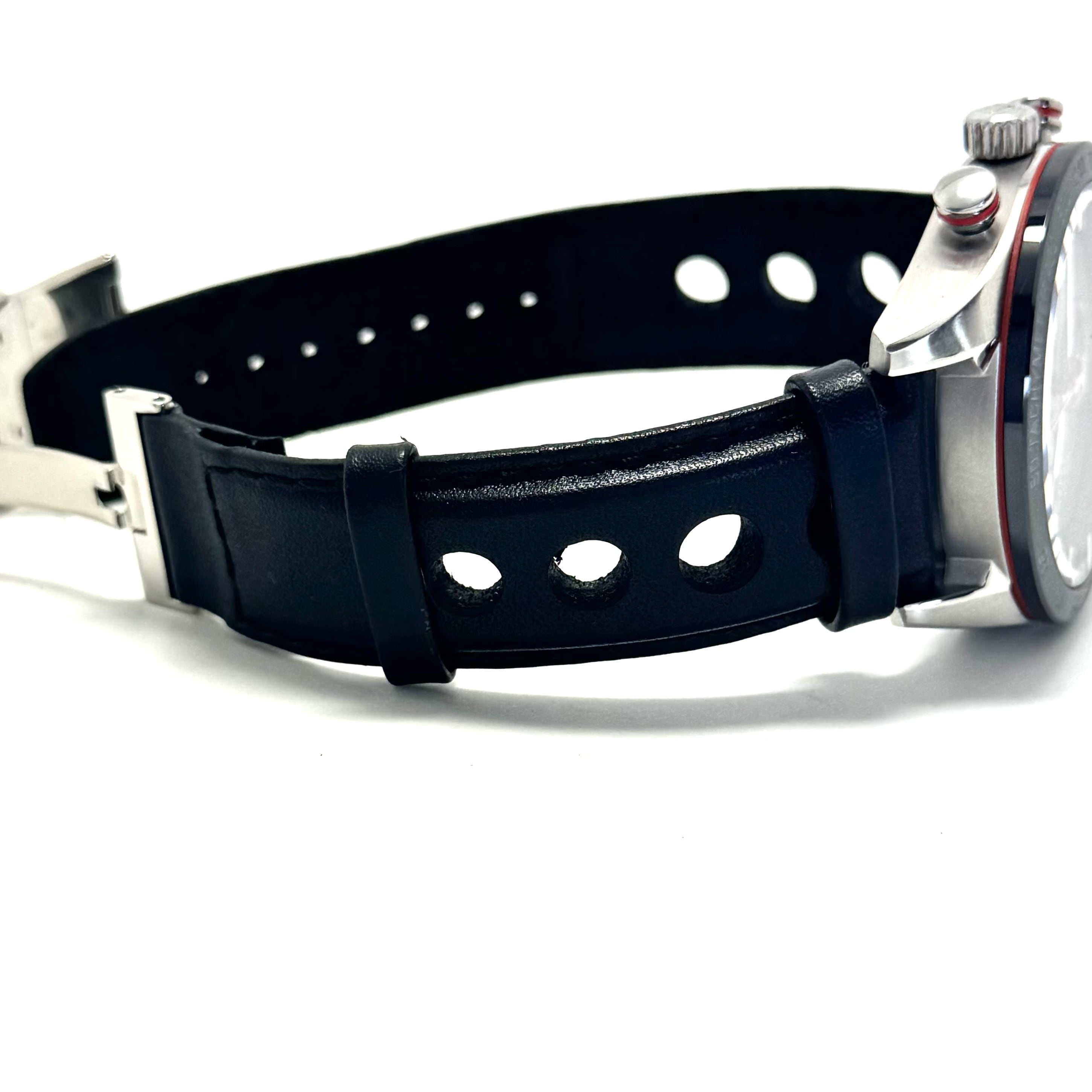 【美品】ティソ　TISSOT　PRS516　クロノグラフ　T100417A　クォーツ　クロノグラフ　黒　デイト表示　革ベルト