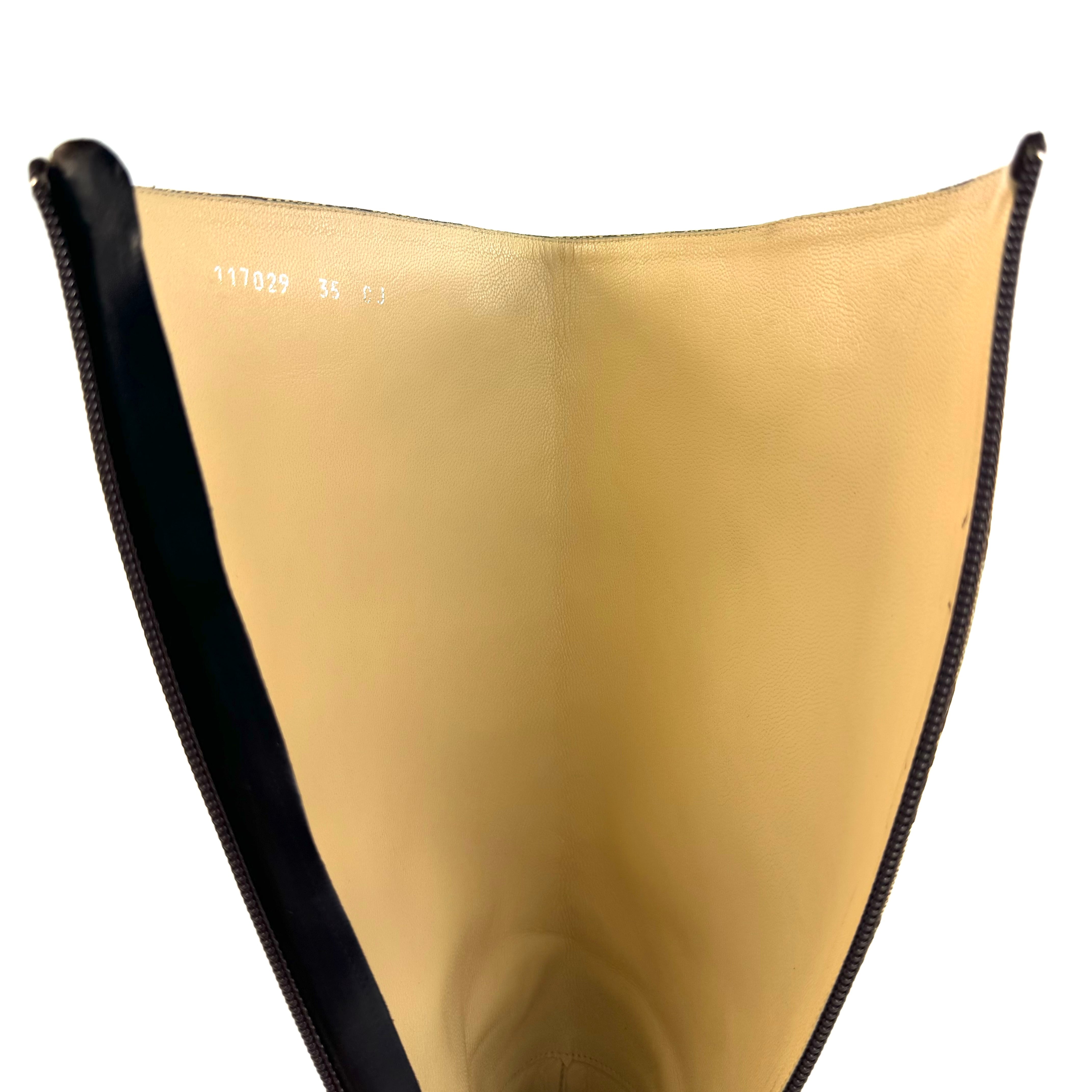 【希少】グッチ　ロングブーツ　GGキャンバス　ブラウン22cm