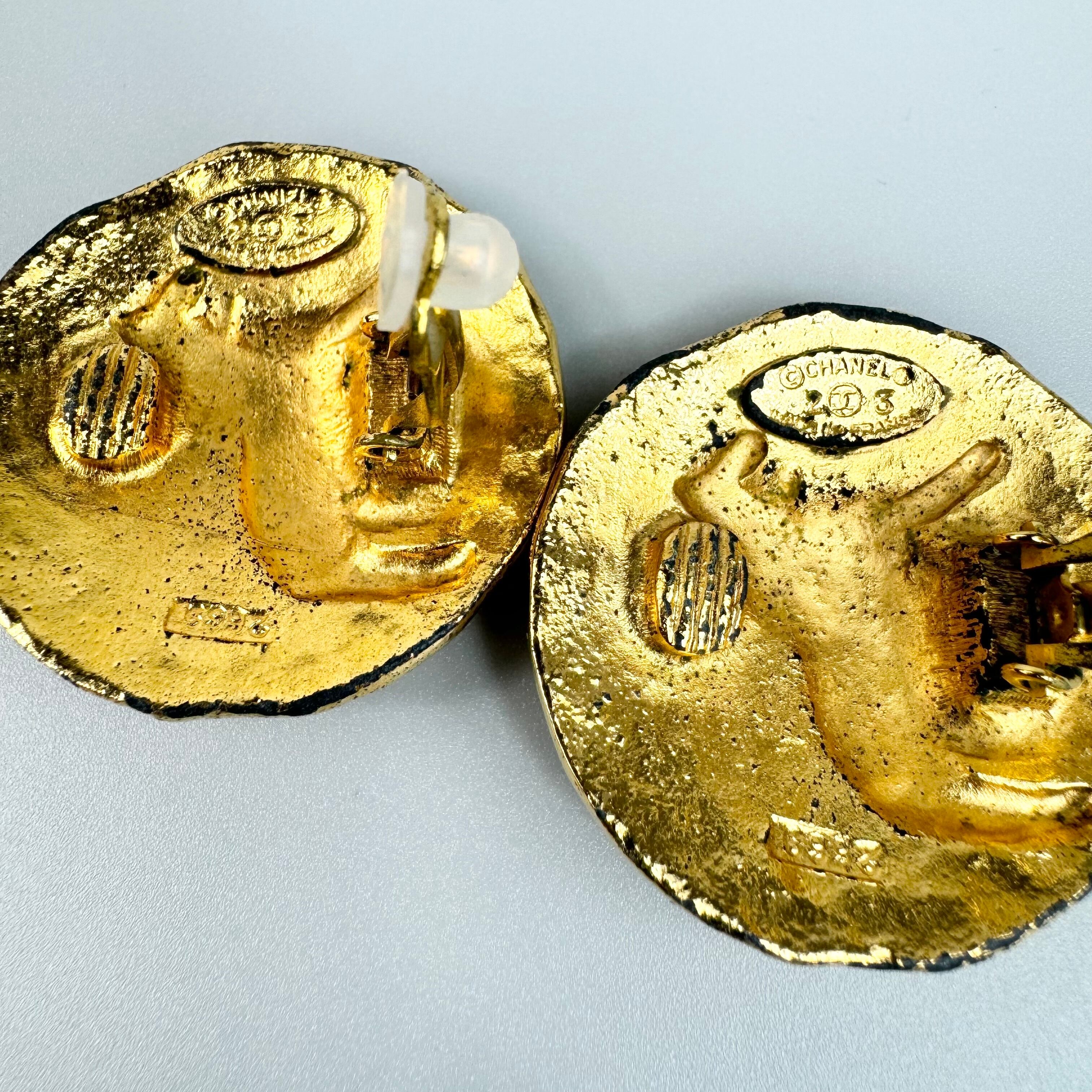 【希少】シャネル　イヤリング　ココマーク　ライオン　ヴィンテージ　ゴールド