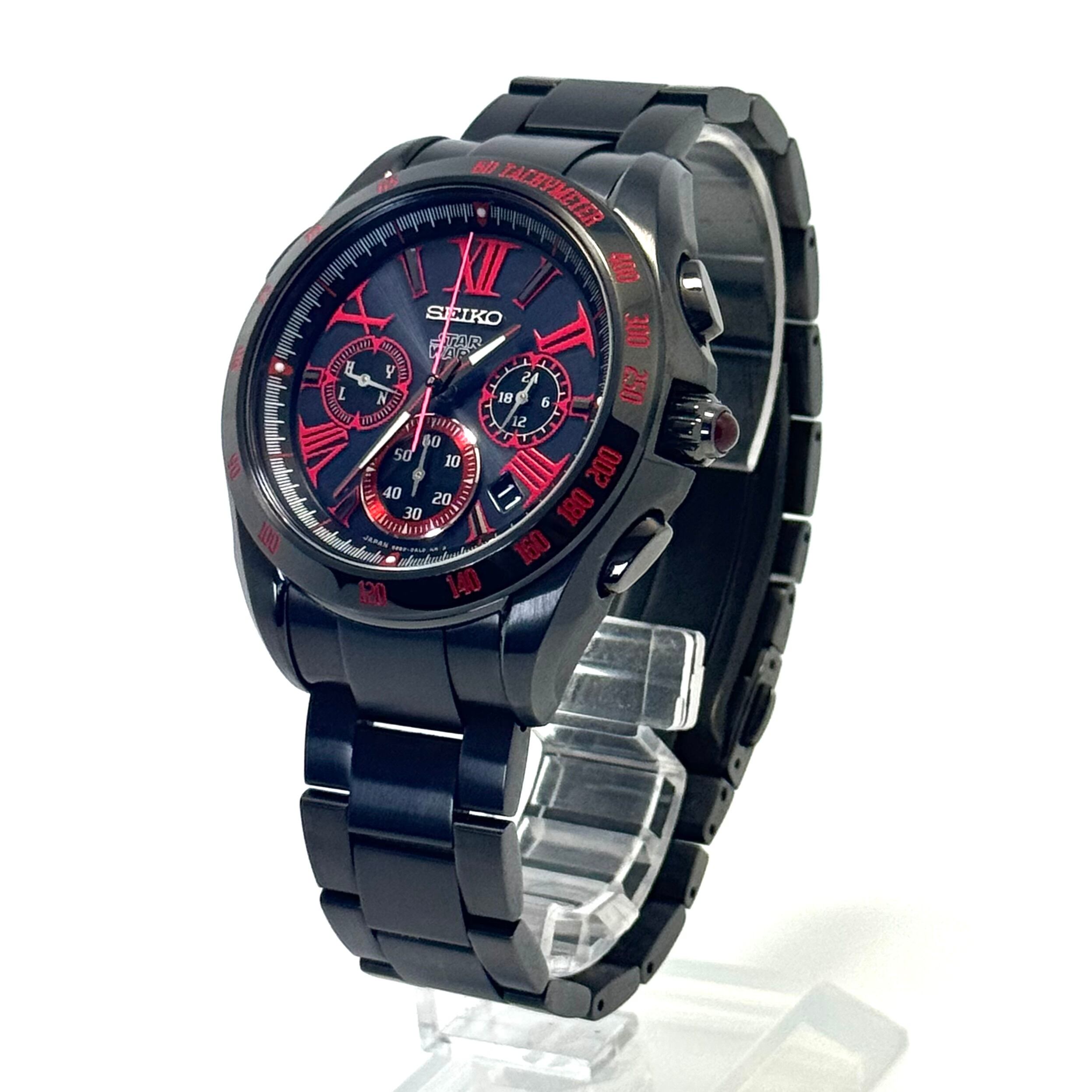 【希少・美品】セイコー　SEIKO　ブライツ　SAGA127　8B82-0AK0　スターウォーズコラボ　ダースモール　限定800本　電波ソーラー　黒　デイト表示　クロノグラフ