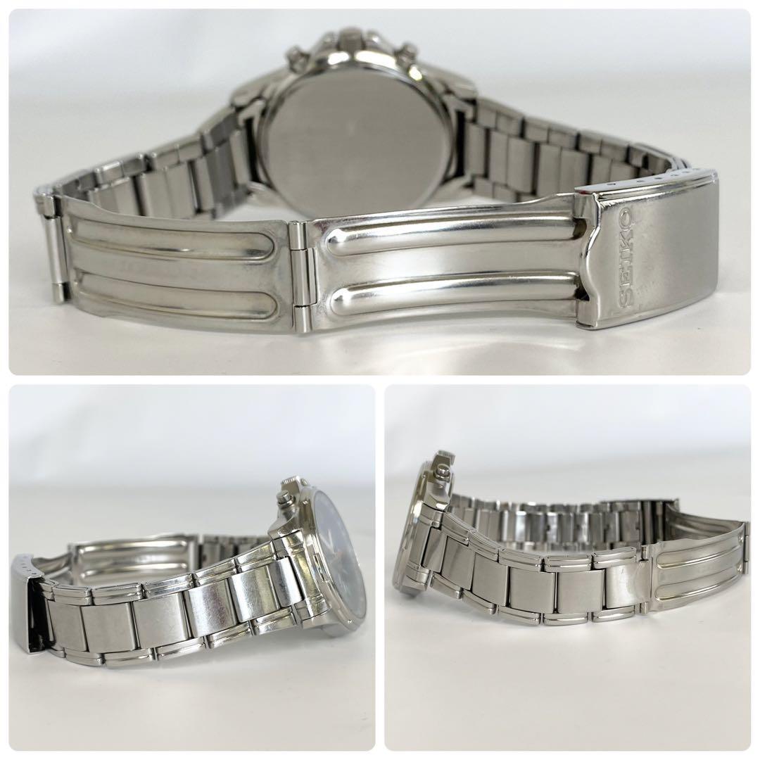 セイコー　クロノグラフ　クォーツ　デイト表示　黒