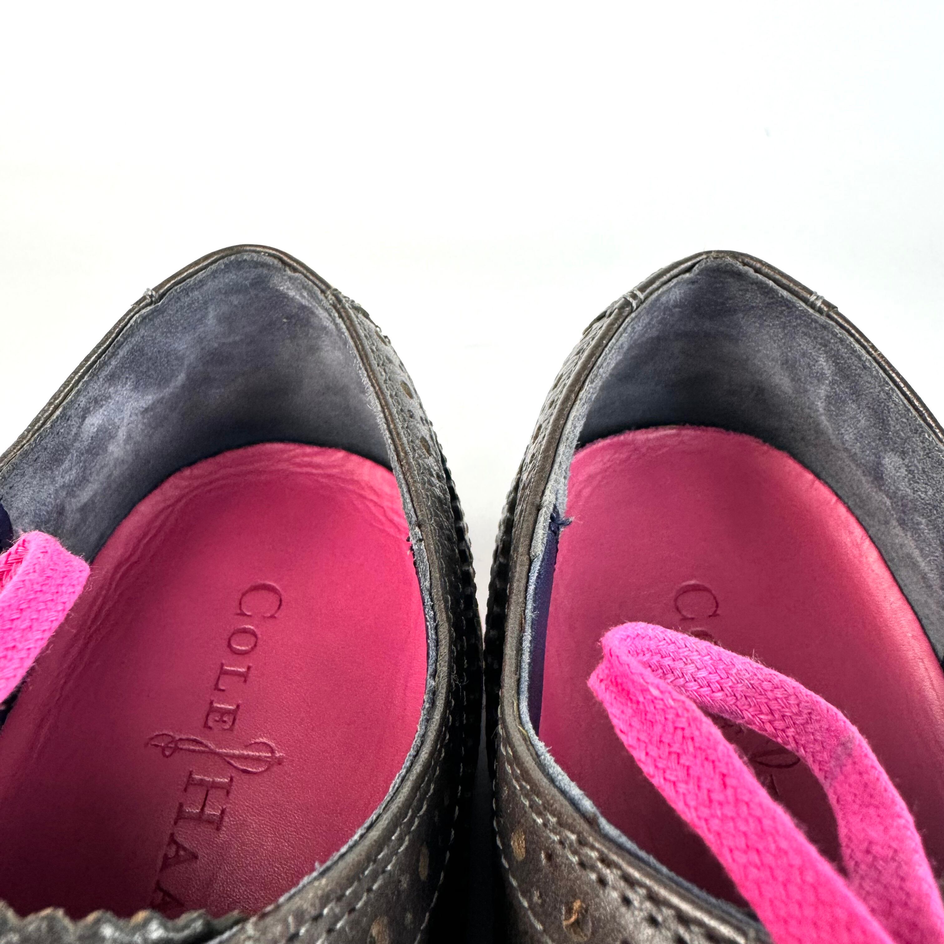 【美品】コールハーン　クーパー　ウィングチップ　革靴　レザー　チャコールグレー