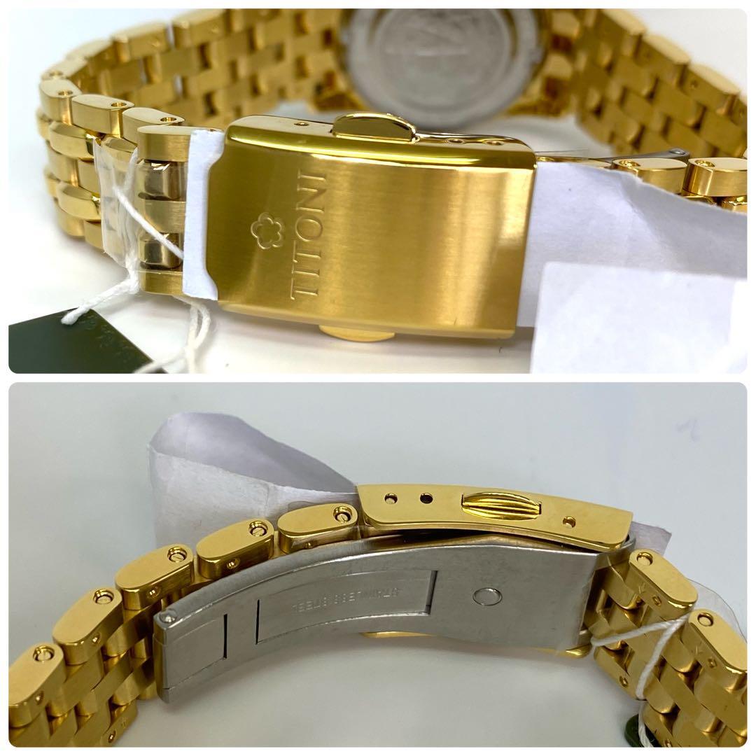 【未使用】チトーニ　コスモキング　729G　自動巻　デイト表示　ゴールド　GP