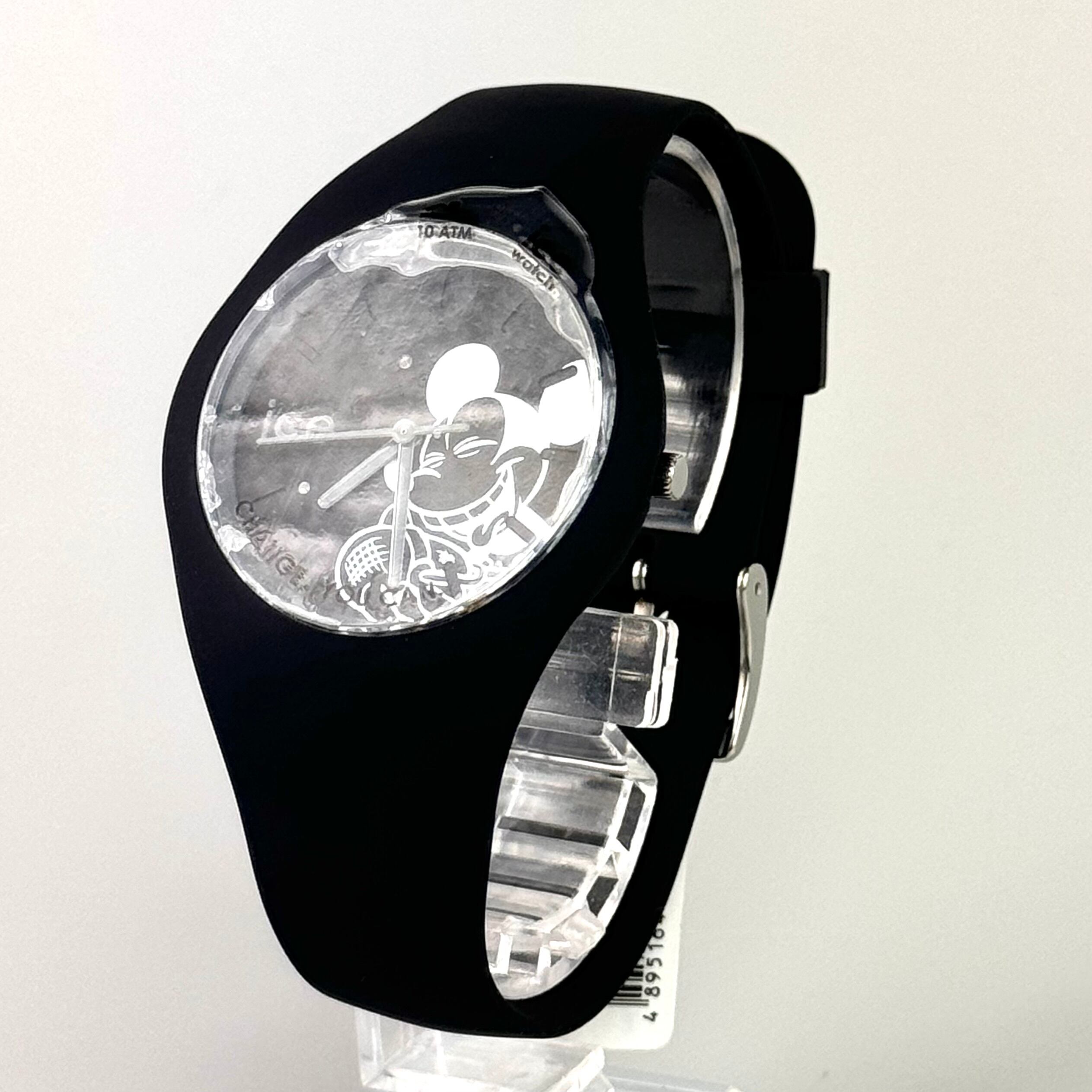 【未使用・電池交換済み】 アイスウォッチ　ICE WATCH　014768　ディズニー　ディズニーコレクション　ミッキーマウス　クォーツ　黒　樹脂　メンズ　レディース