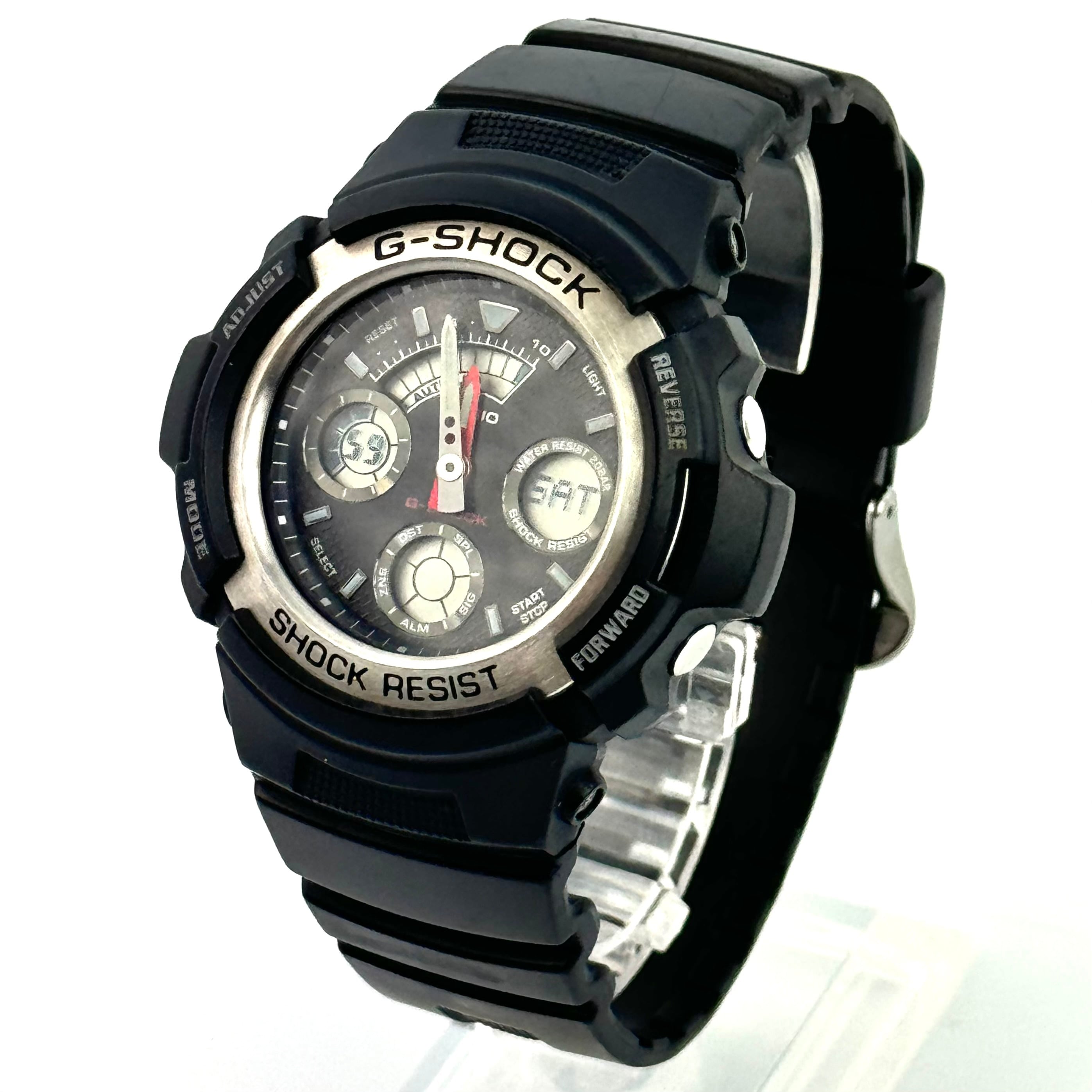 【電池交換済み】カシオ　CASIO　ジーショック　G-SHOCK　AW-590-1AJF　クォーツ　アナデジ　黒　樹脂ベルト