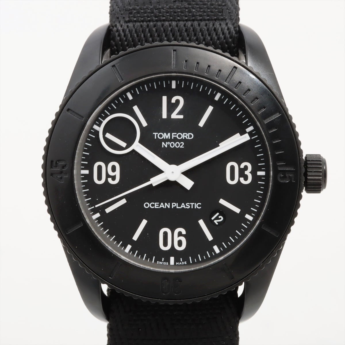 【ほぼ未使用】トムフォード　TOM FORD　オーシャンプラスチック　スポーツ　N.002　TFT002030　自動巻　黒