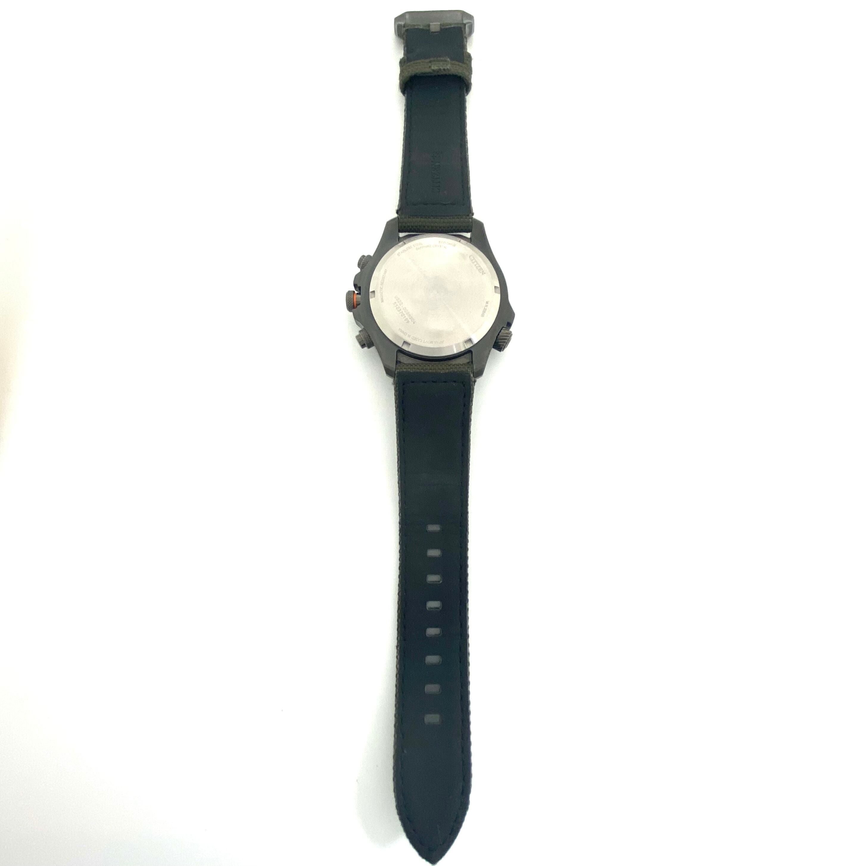 【美品】シチズン　CITIZEN　プロマスター　LANDシリーズ　JV1005-02W　U822-008MS04　エコドライブ　アナデジ　グリーン　ナイロン