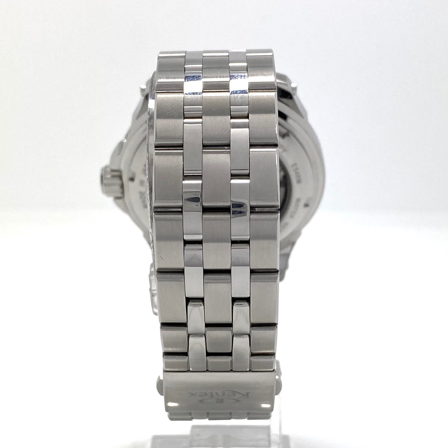 【美品】ケンテックス　KENTEX　エスパイアクティブII　E546M-08　自動巻　シルバー　パワーリザーブ　トリプルカレンダー