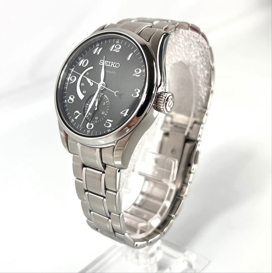 セイコー　プレサージュ　SARW029　6R27-00J0　自動巻　手巻　黒　裏スケ　パワーリザーブ　スモールセコンド