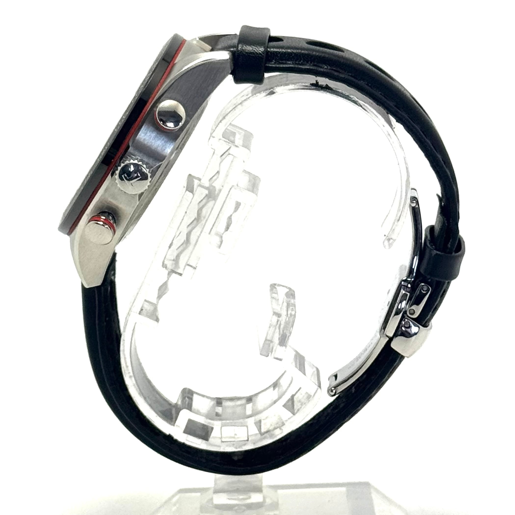 【美品】ティソ　TISSOT　PRS516　クロノグラフ　T100417A　クォーツ　クロノグラフ　黒　デイト表示　革ベルト