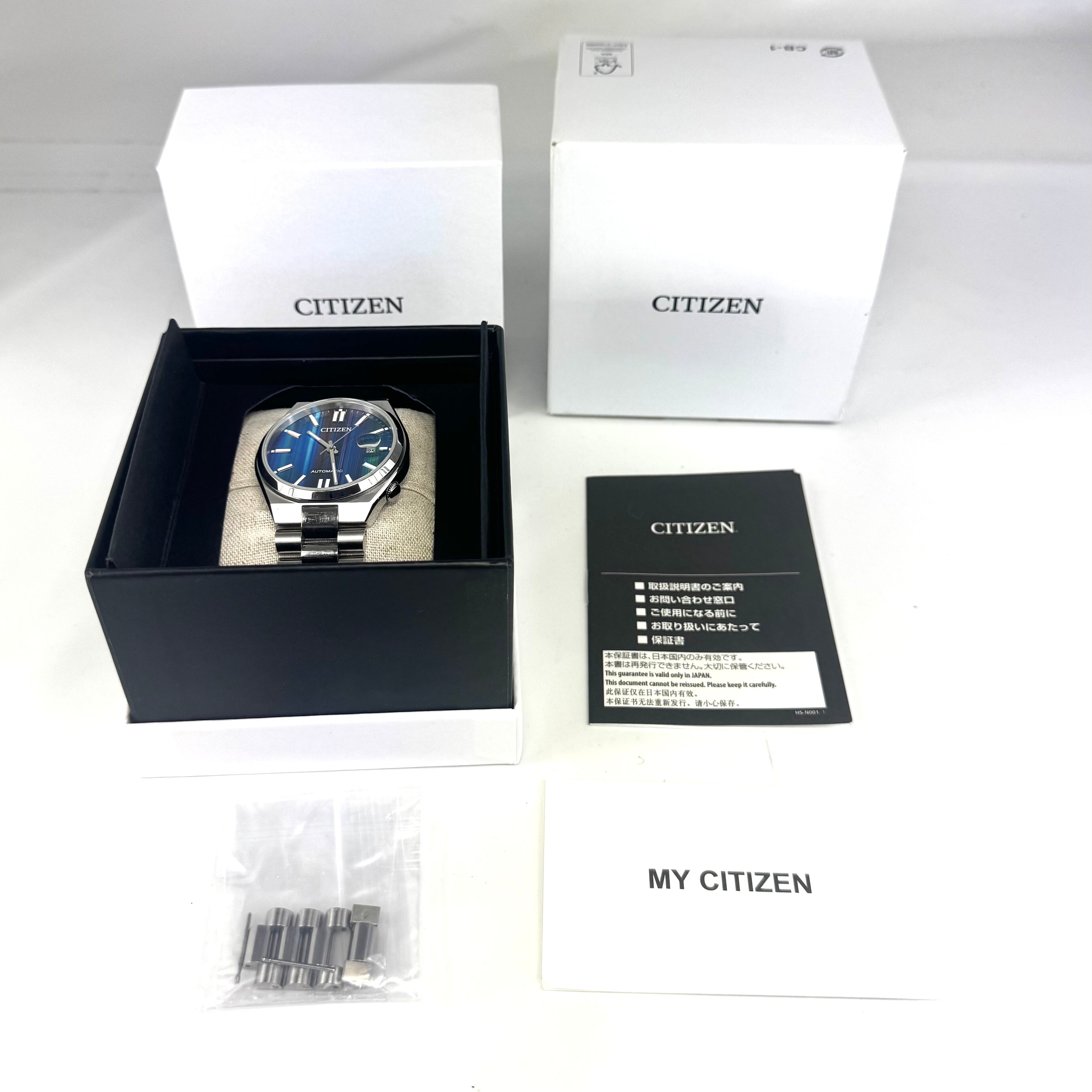【動作良好】腕時計 メンズ シチズン シチズンコレクション メカニカル ツヨサ NJ0151-53W 8210-S126967 自動巻式 裏スケ ブルーグラデーション デイト表示