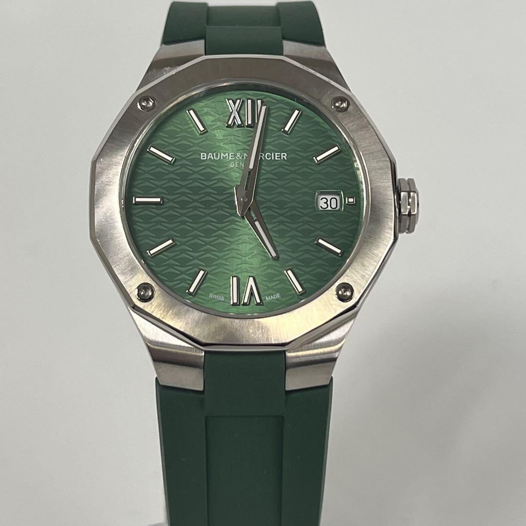 【希少】ボーム&メルシー　リビエラ　クォーツ　グリーン　デイト表示　ラバー