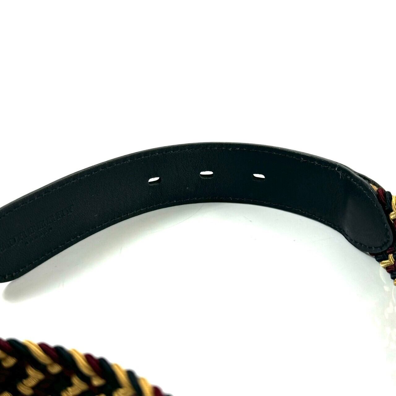 バーバリー　Burberry　ベルト　編み込み　メンズ　レザー　ナイロン