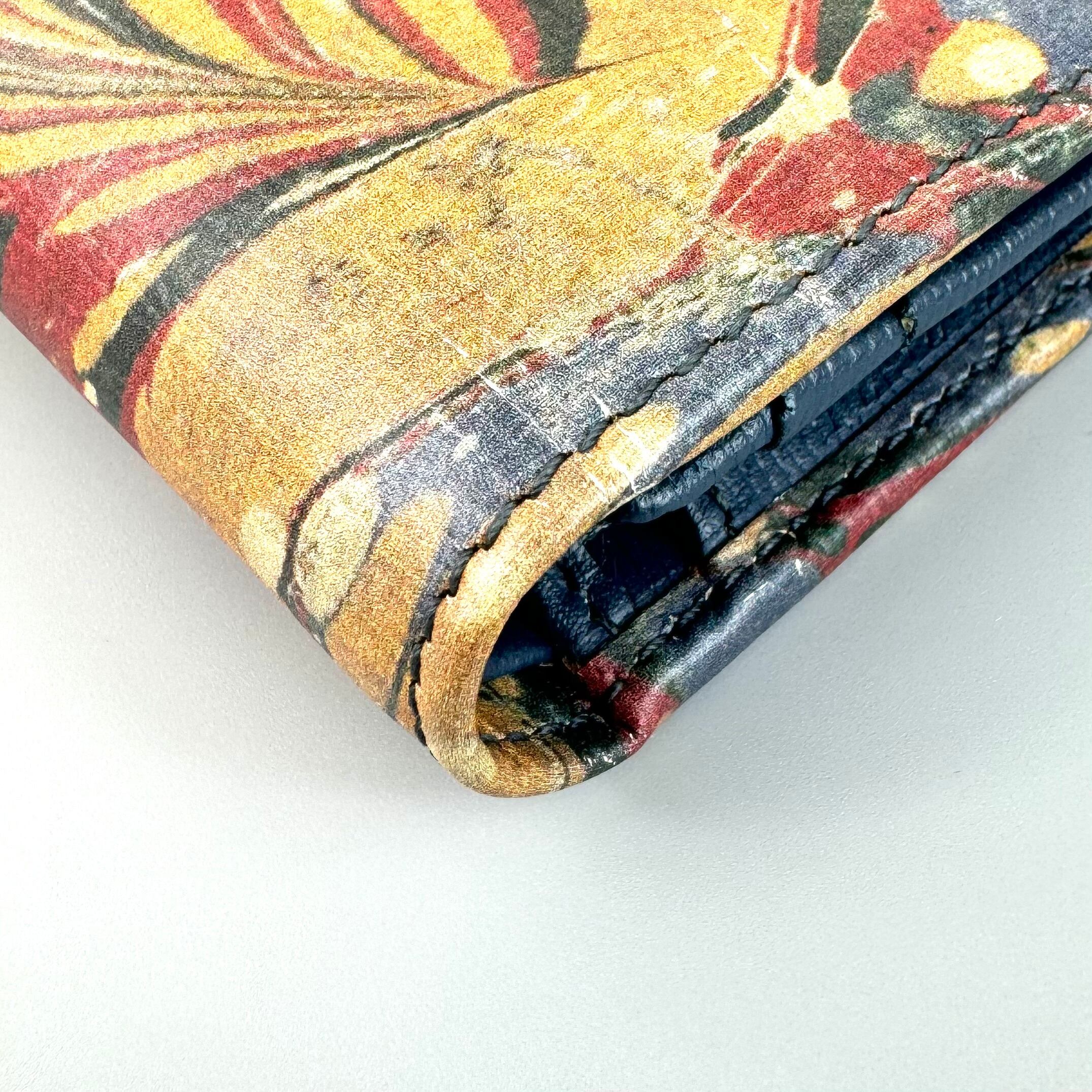 【希少】グッチ　ガーデン　財布　バタフライ　516929・0416　二つ折り財布　マーブルカラー　ネイビー