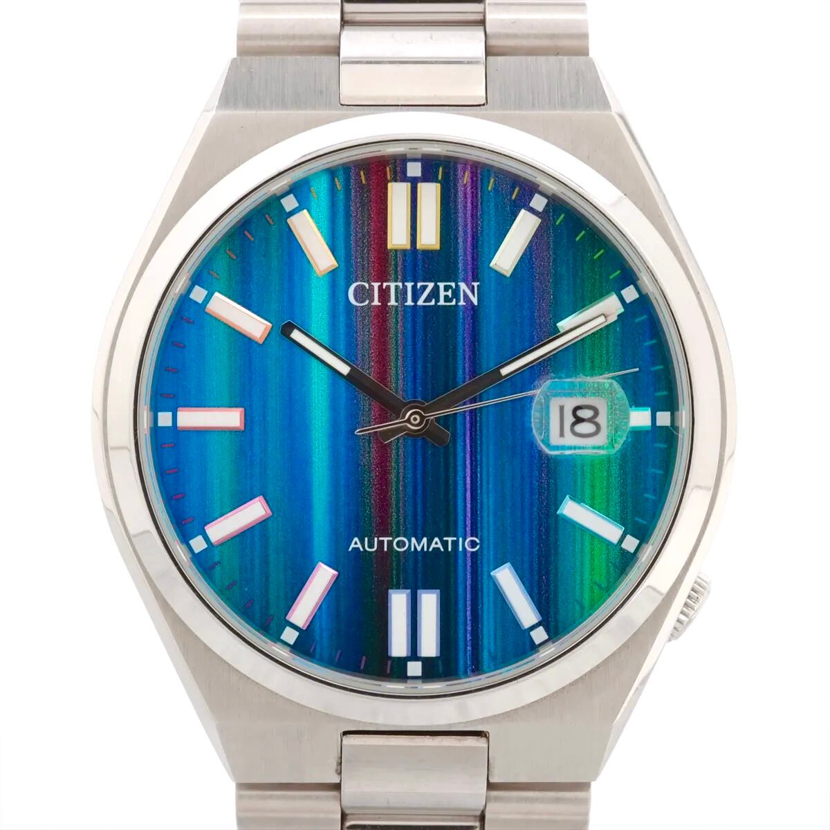 【動作良好】腕時計 メンズ シチズン シチズンコレクション メカニカル ツヨサ NJ0151-53W 8210-S126967 自動巻式 裏スケ ブルーグラデーション デイト表示
