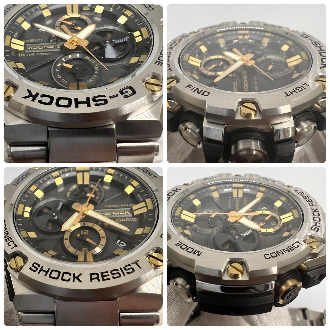 カシオ　Gショック　G-STEEL　タフソーラー　黒　スマホリンク