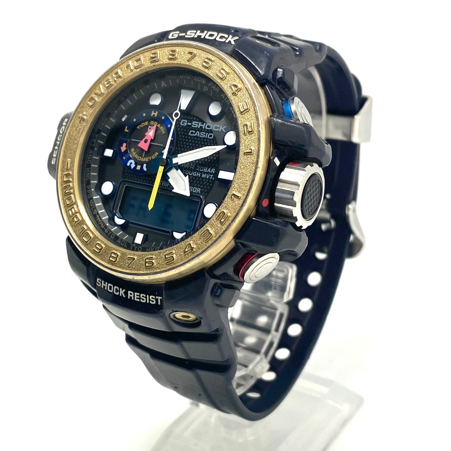 カシオ　G-SHOCK　ジーショック　ガルフマスター　GWN-1000F-2AJF　電波ソーラー　アナデジ　樹脂　黒