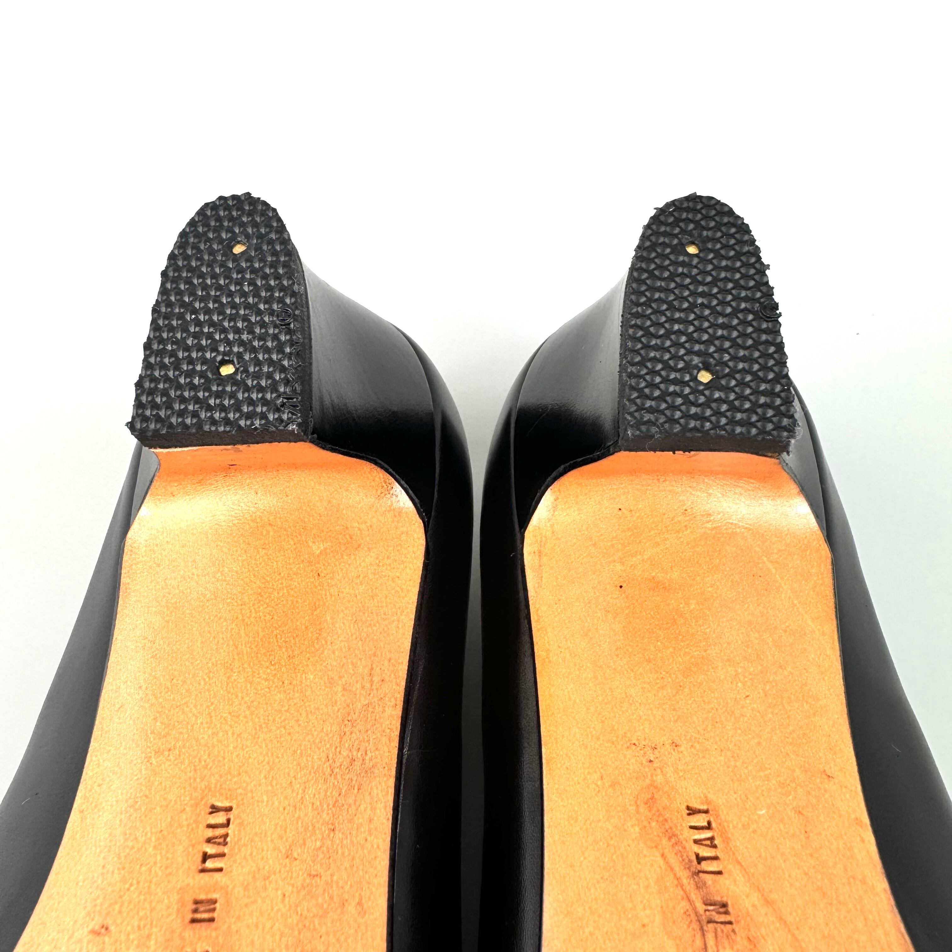 サルヴァトーレフェラガモ　パンプス　スクエアトゥ　カーフ　黒　23cm　5 1/2