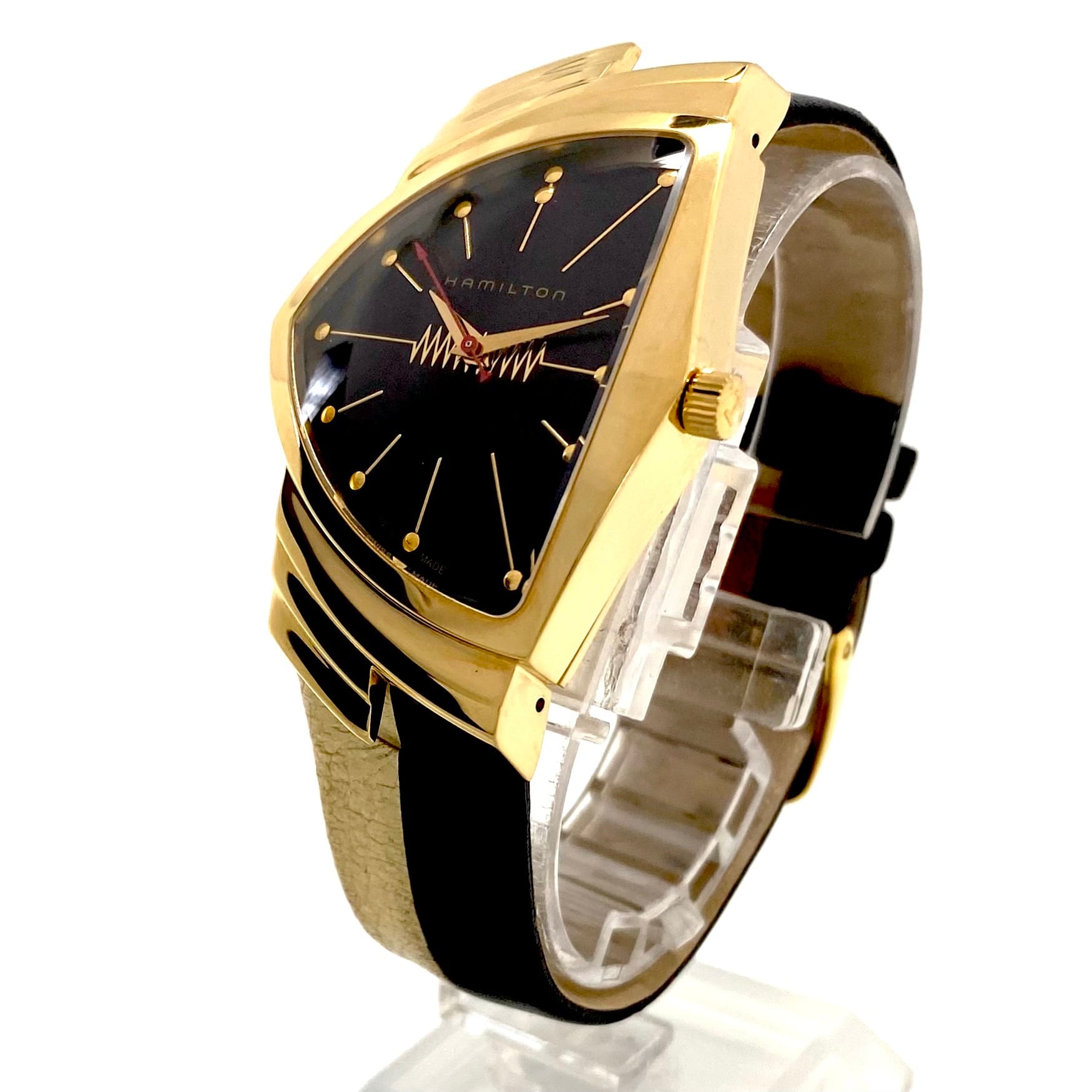 腕時計 メンズ ハミルトン ベンチュラ エルヴィスプレスリー限定モデル H24471731 クォーツ 黒 革ベルト 旧モデル